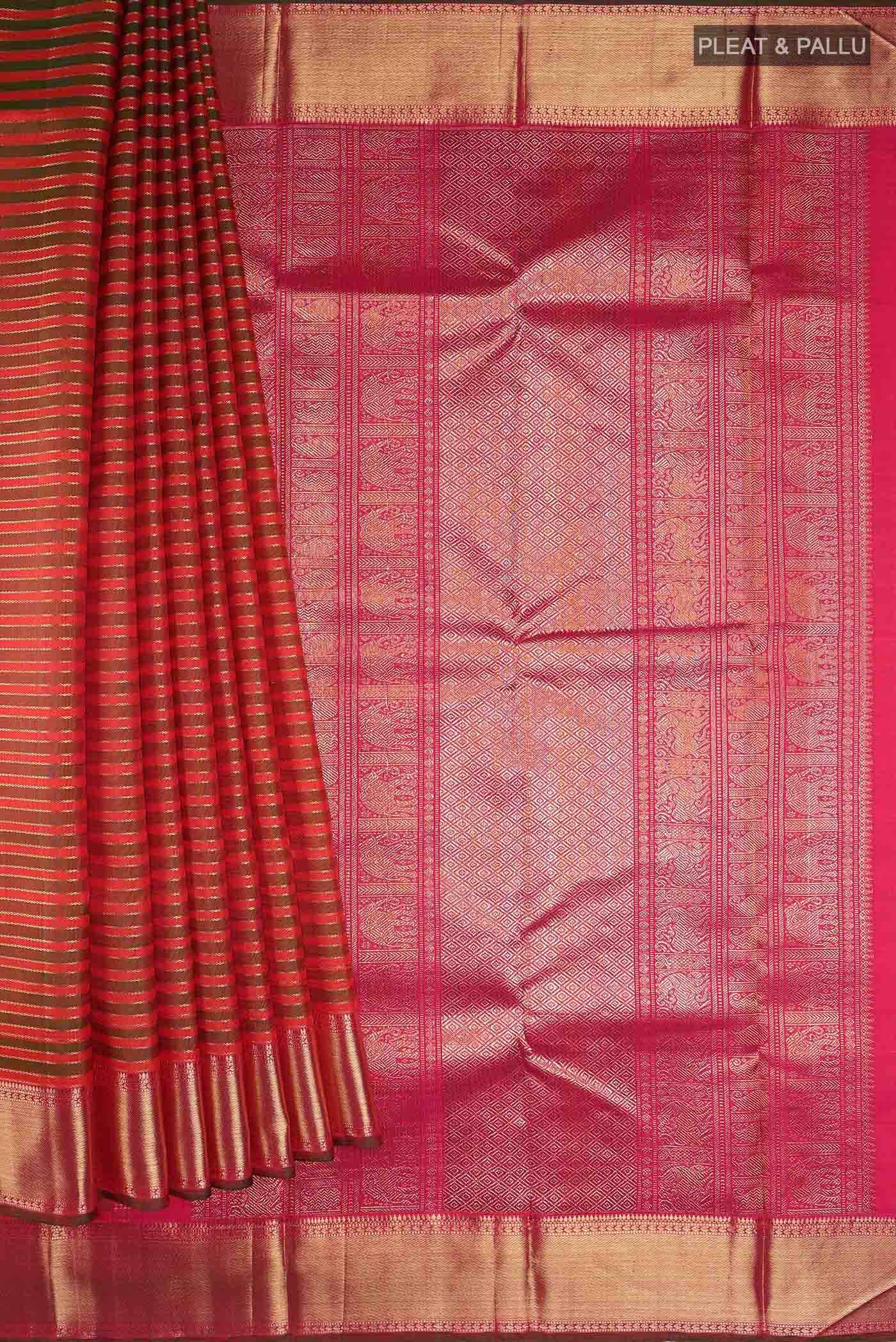 Pure Silk Pure Zari Multi Kanchipuram Saree
