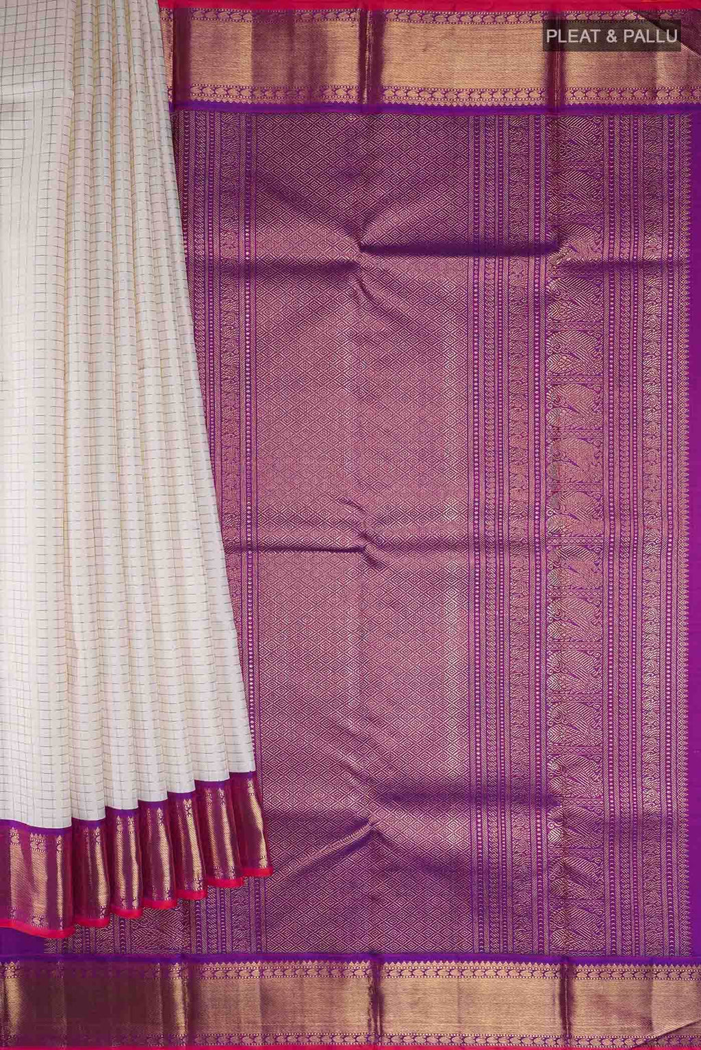Pure Silk Pure Zari Off White Kanchipuram Saree