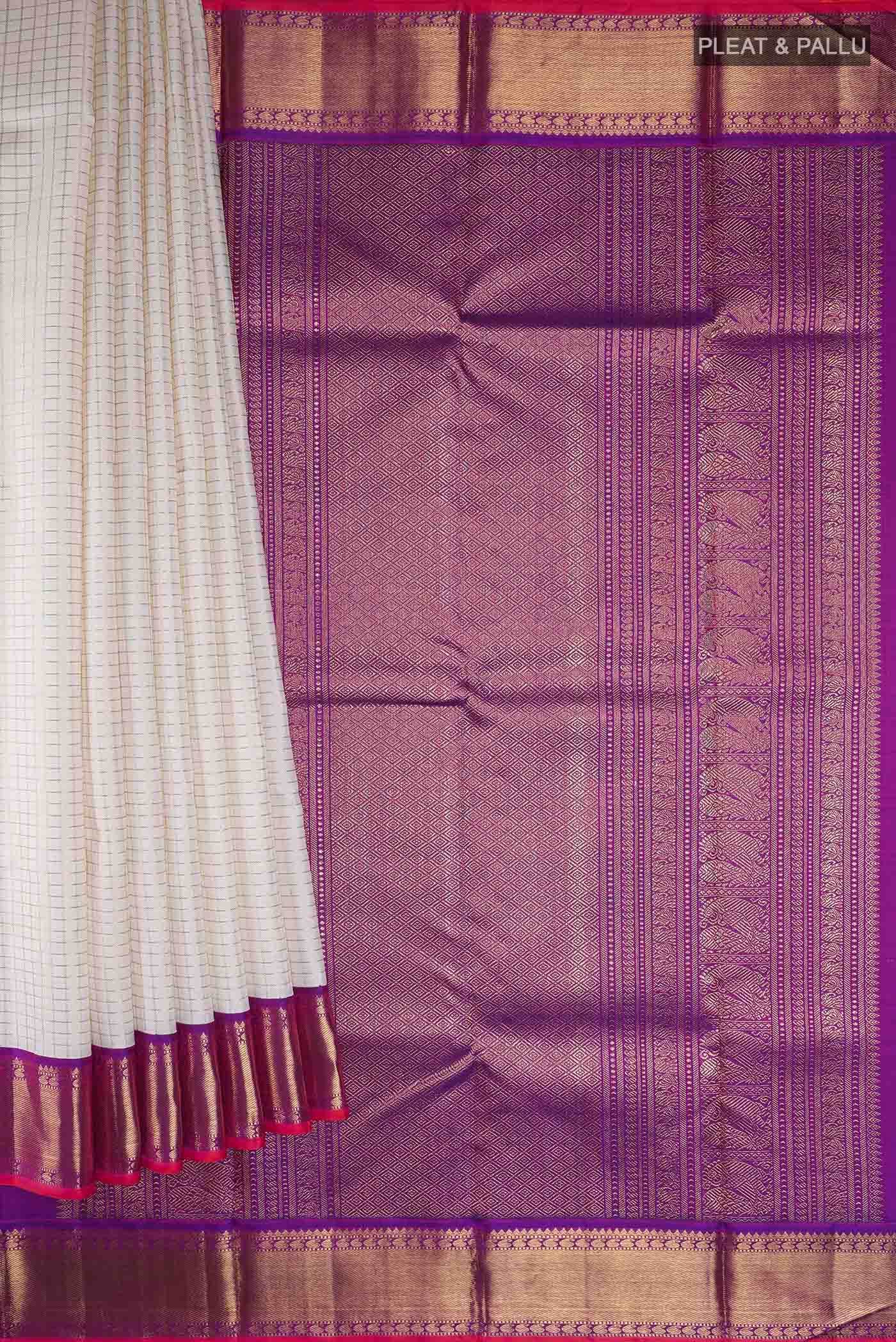 Pure Silk Pure Zari Off White Kanchipuram Saree