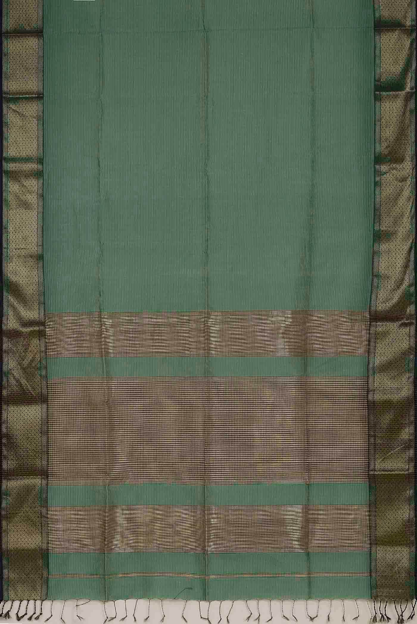 Green Maheshwari Silk Cotton Saree