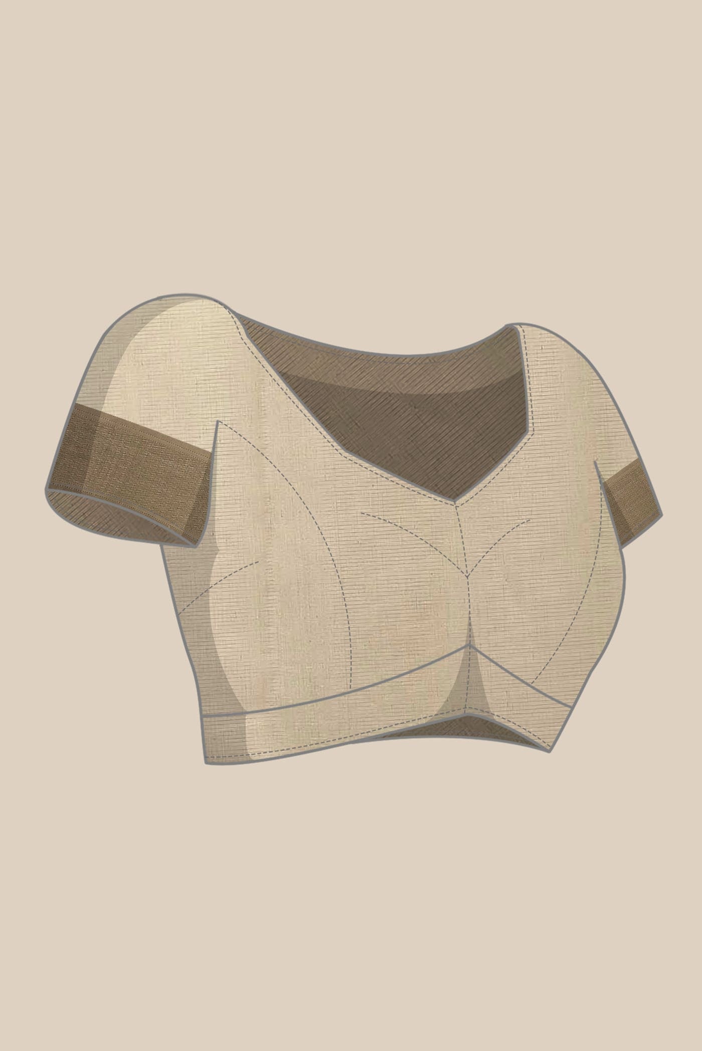 Cream Maheshwari Silk Cotton Saree