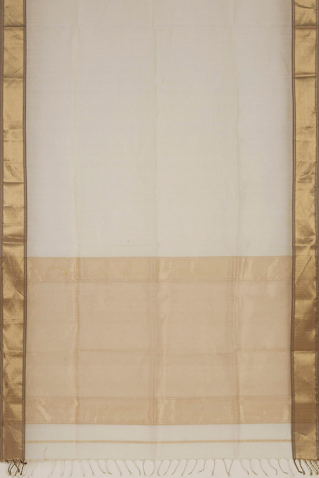 Cream Maheshwari Silk Cotton Saree