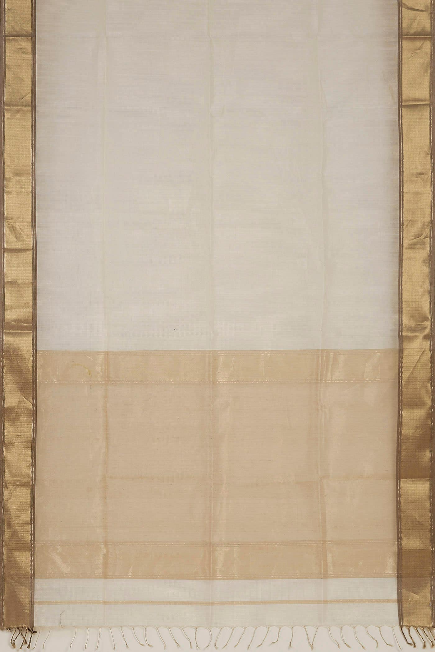 Cream Maheshwari Silk Cotton Saree
