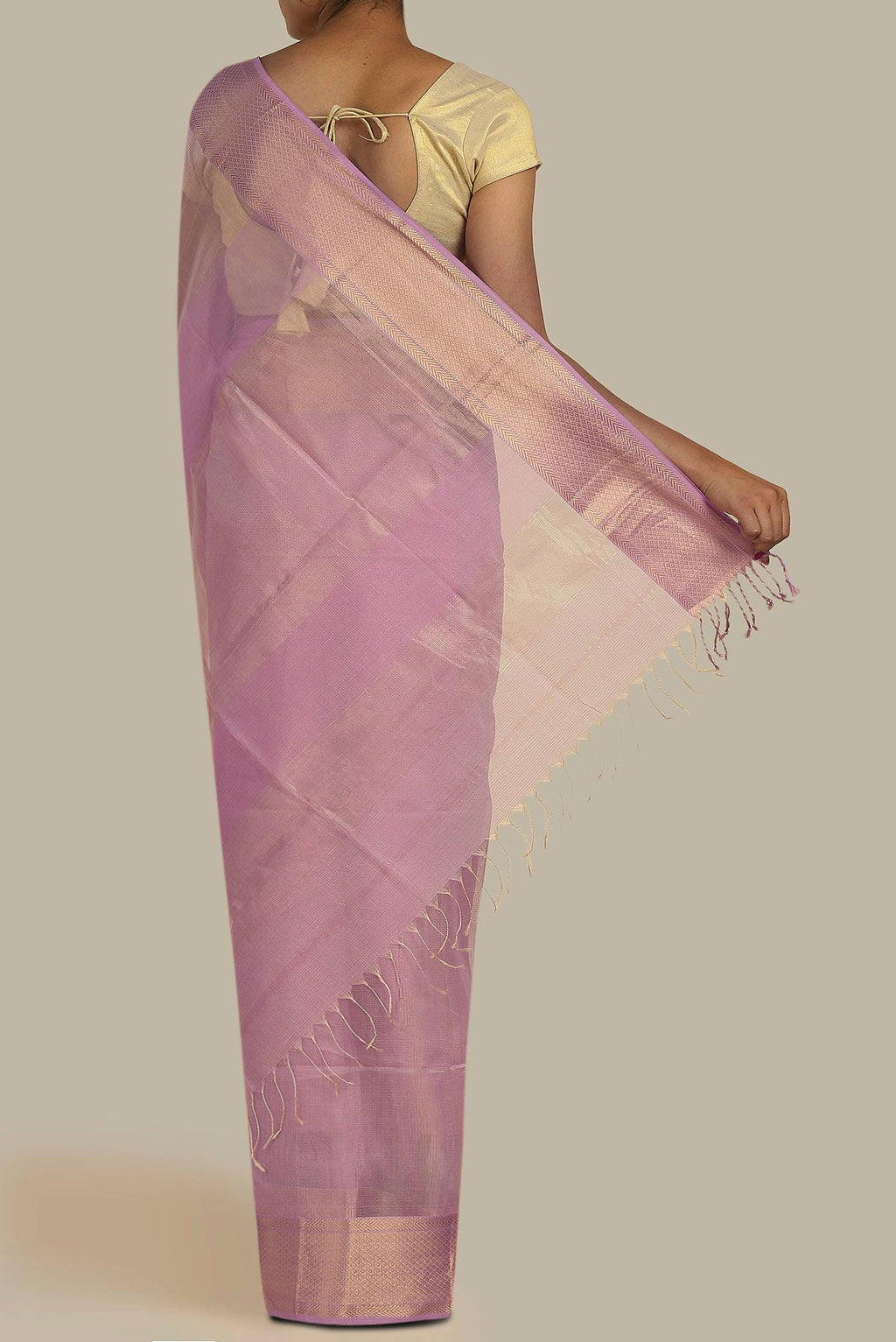 Lavender Maheshwari Silk Cotton Saree
