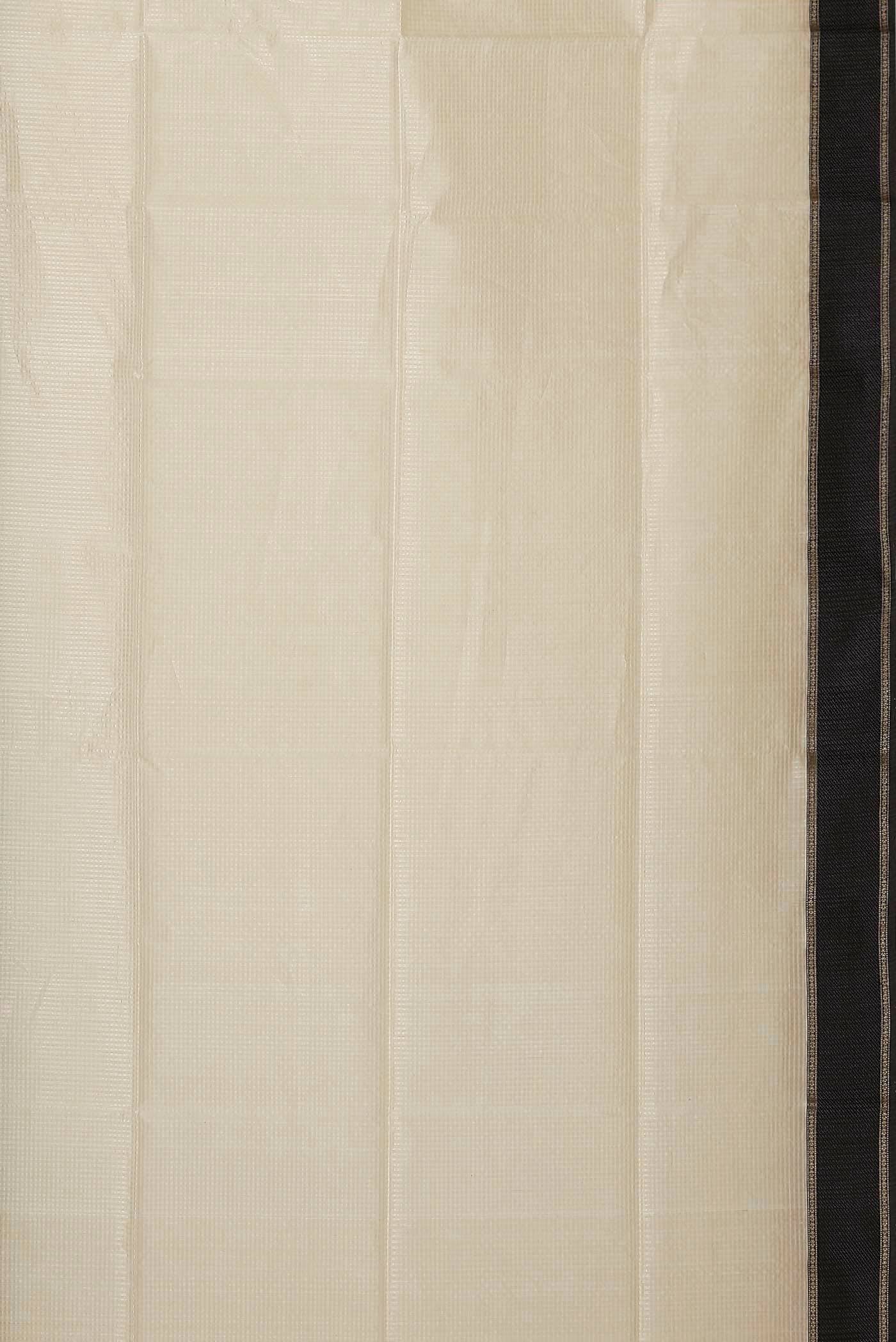 Cream Maheshwari Silk Cotton Saree