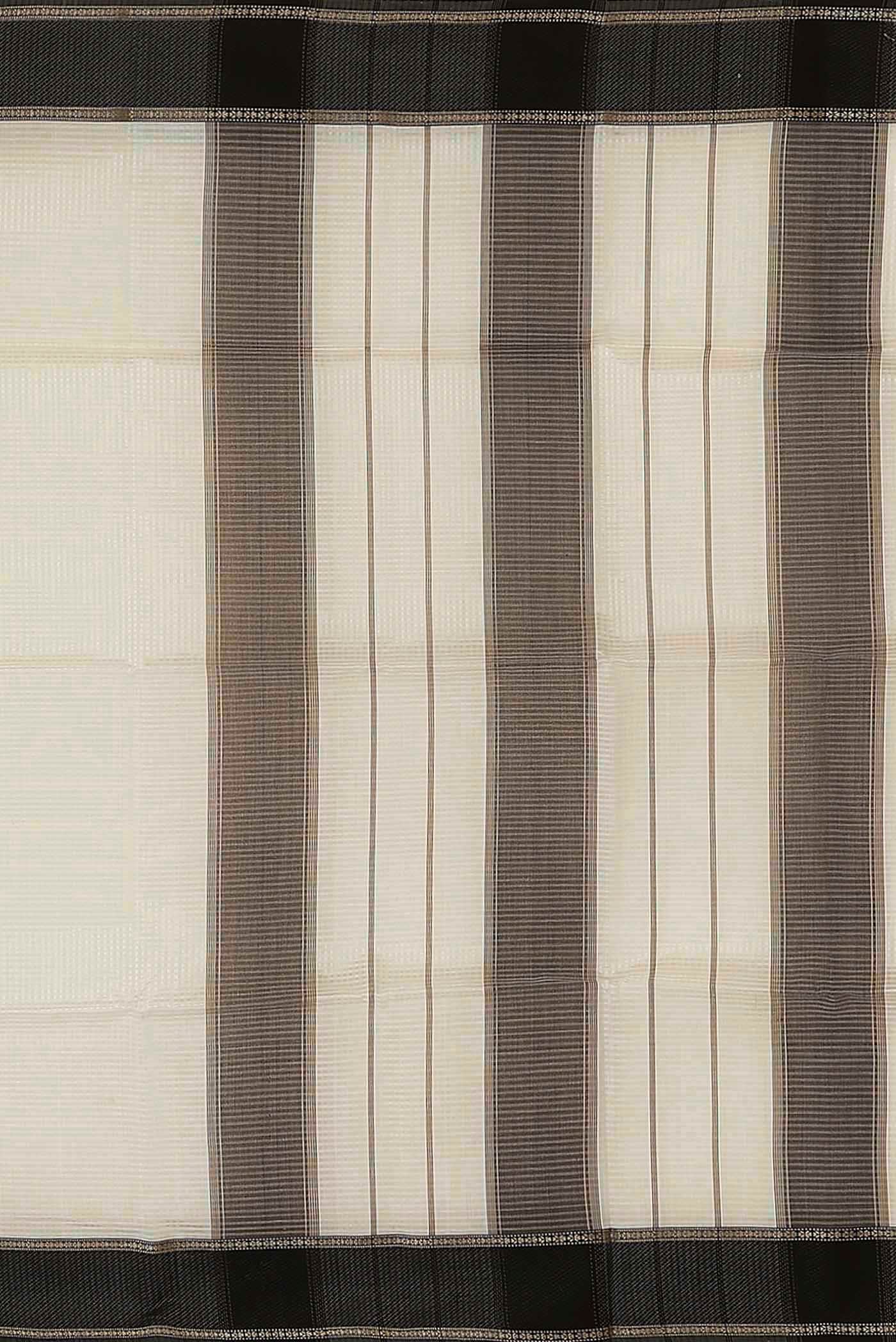 Cream Maheshwari Silk Cotton Saree