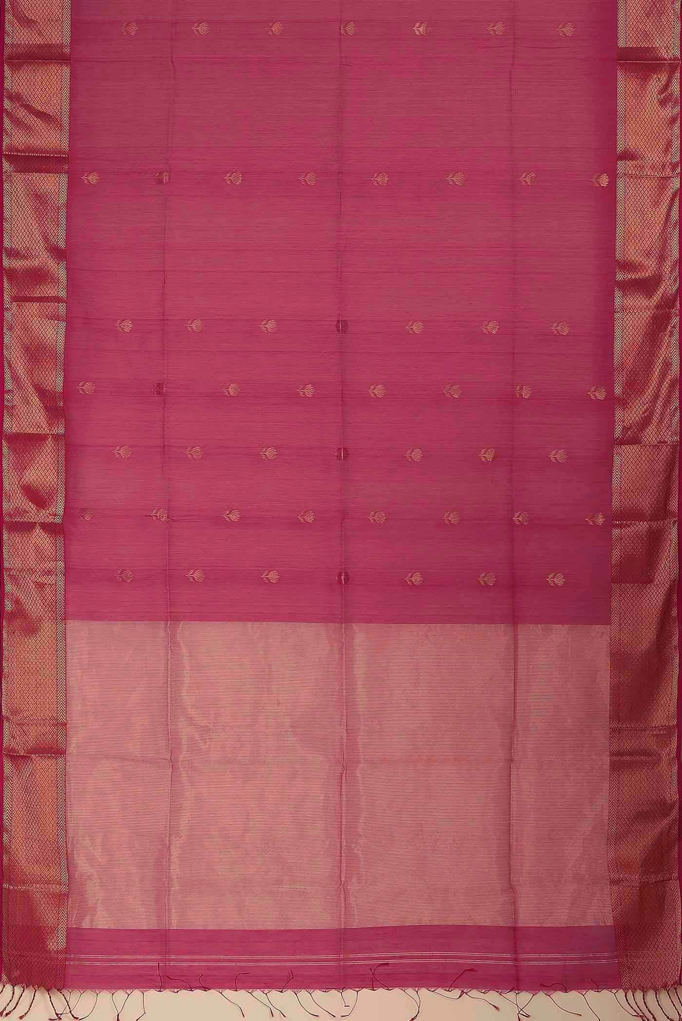 Pink Maheshwari Silk Cotton Saree