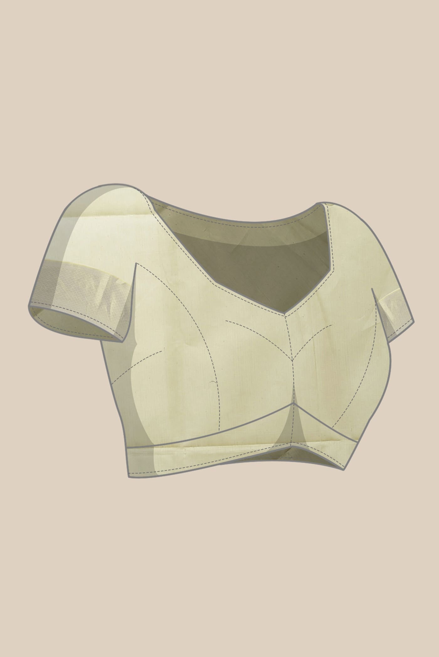 Beige Maheshwari Silk Cotton Saree