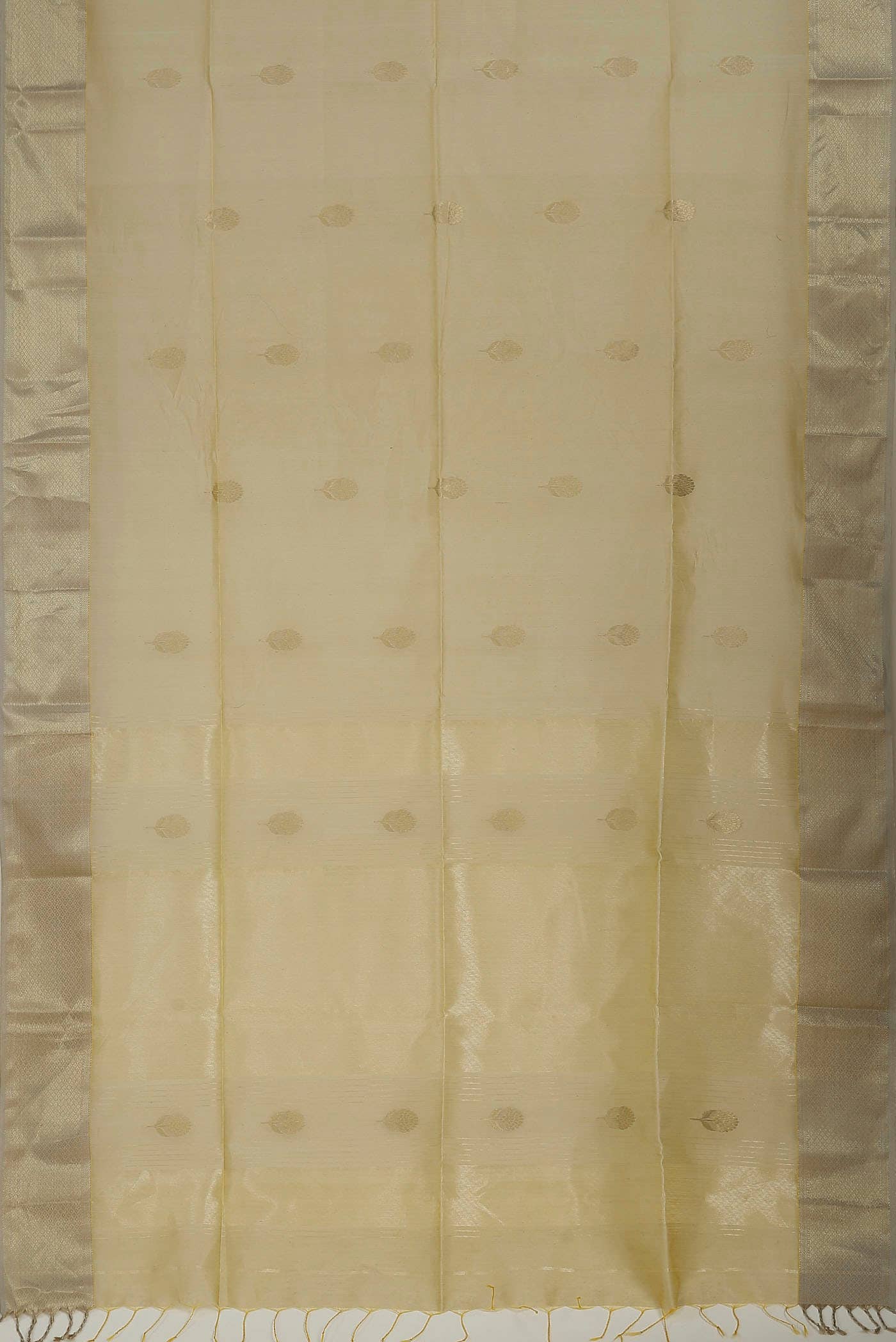 Beige Maheshwari Silk Cotton Saree