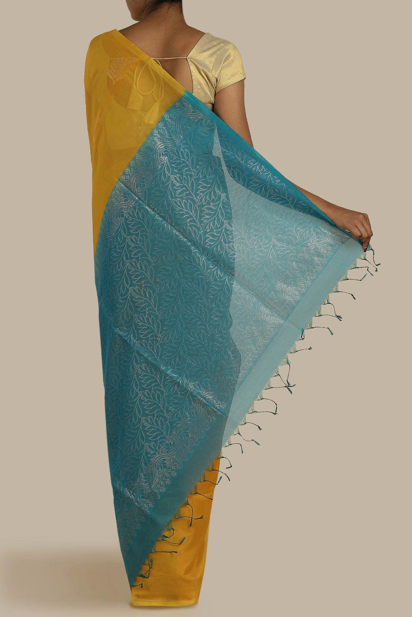 Yellow Silk Cotton Saree