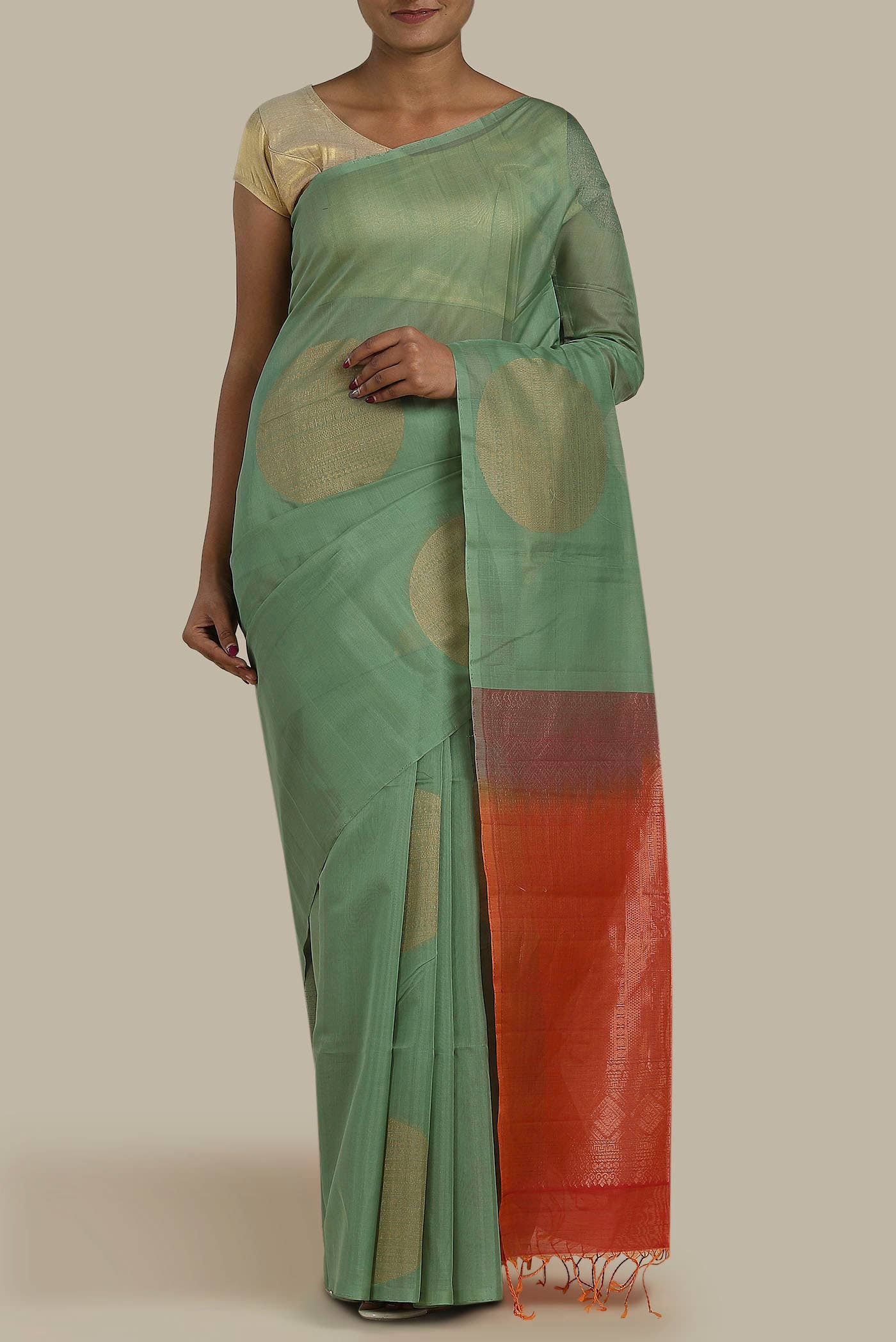 Green Silk Cotton Saree