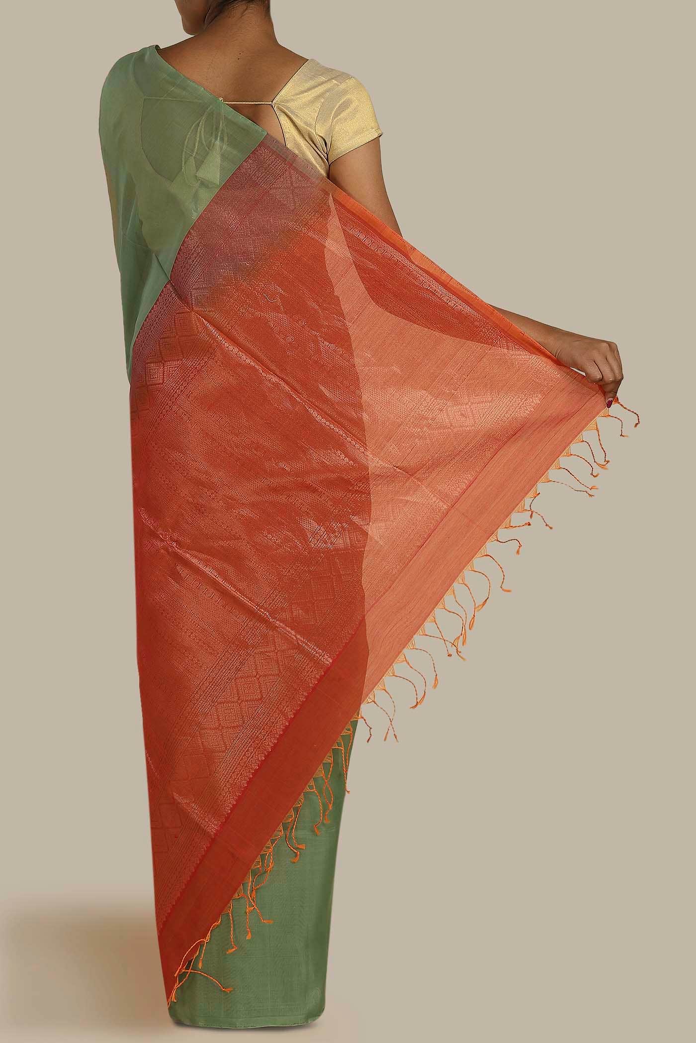 Green Silk Cotton Saree