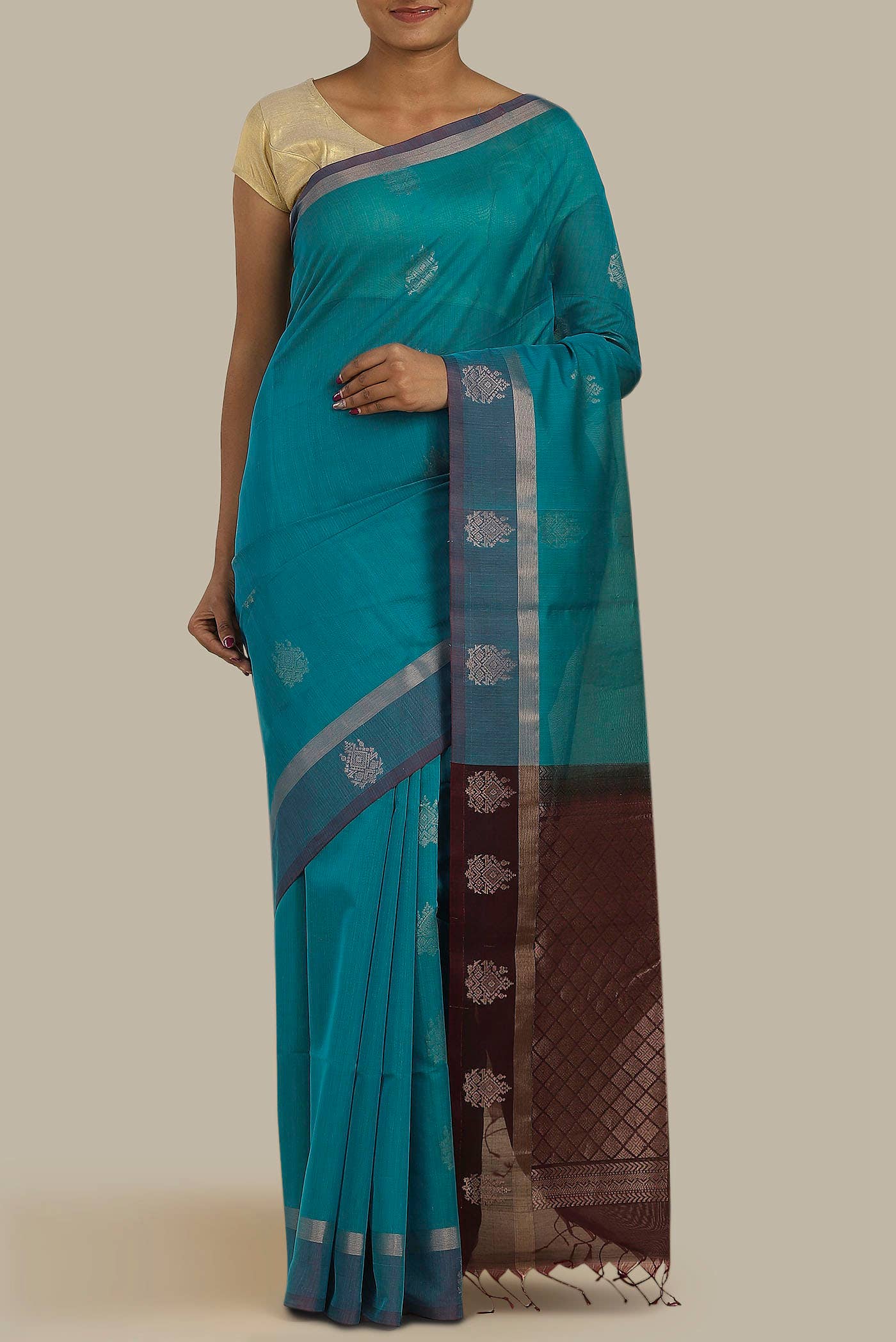 Blue Silk Cotton Saree