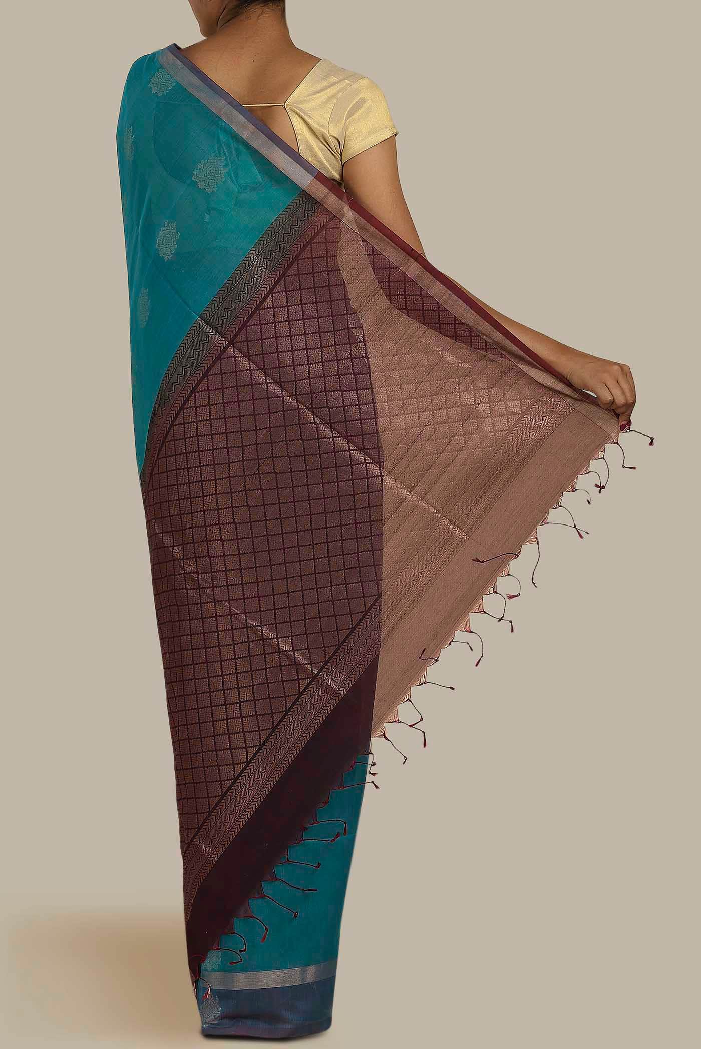 Blue Silk Cotton Saree