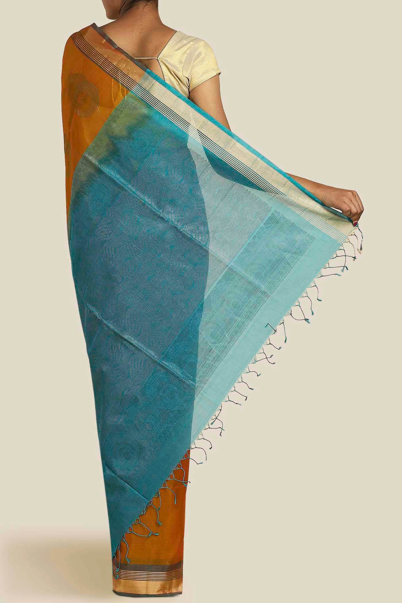 Mustard Silk Cotton Saree