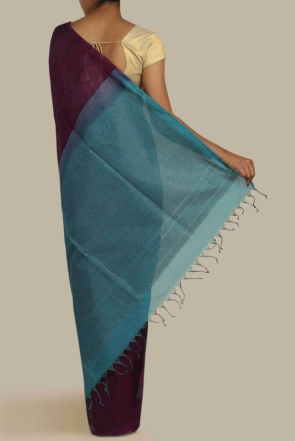 Purple Silk Cotton Saree