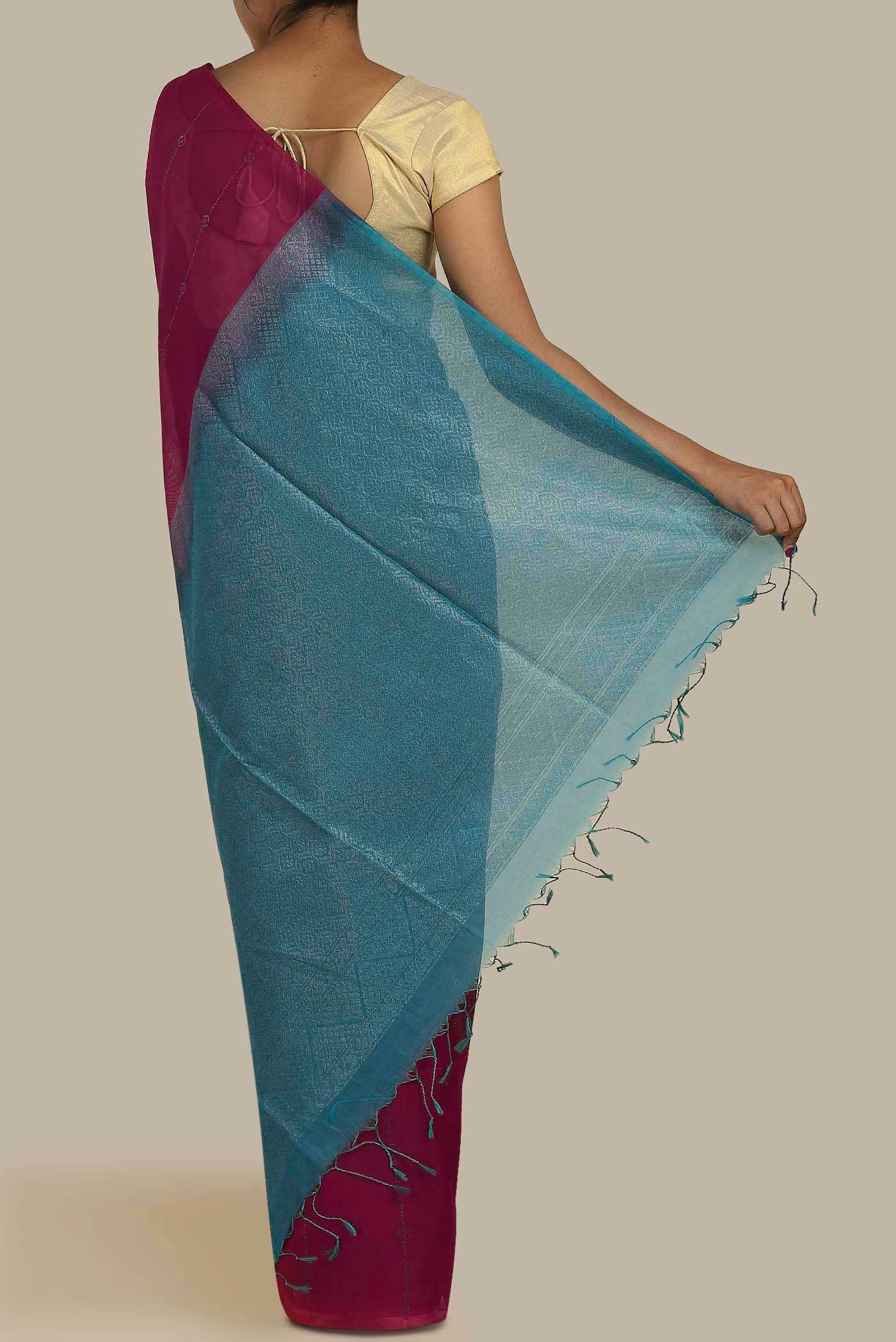 Magenta Silk Cotton Saree