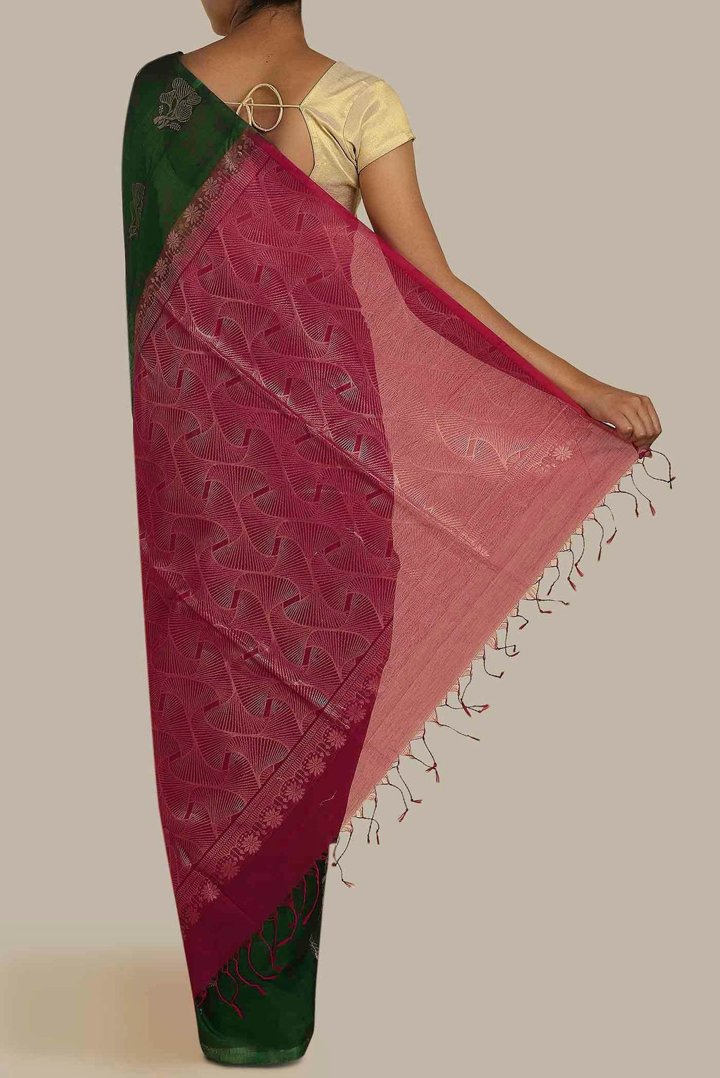 Green Silk Cotton Saree