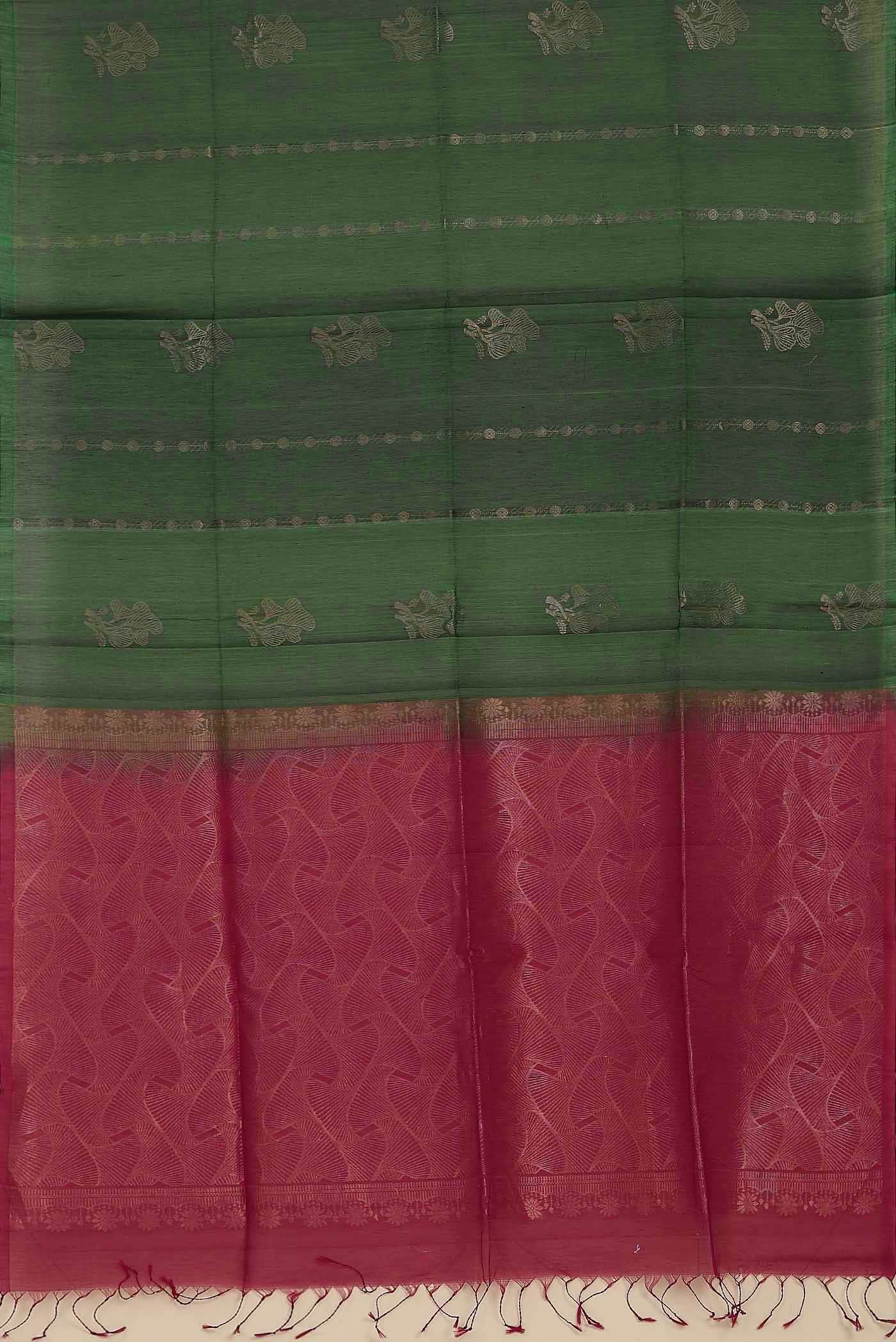 Green Silk Cotton Saree