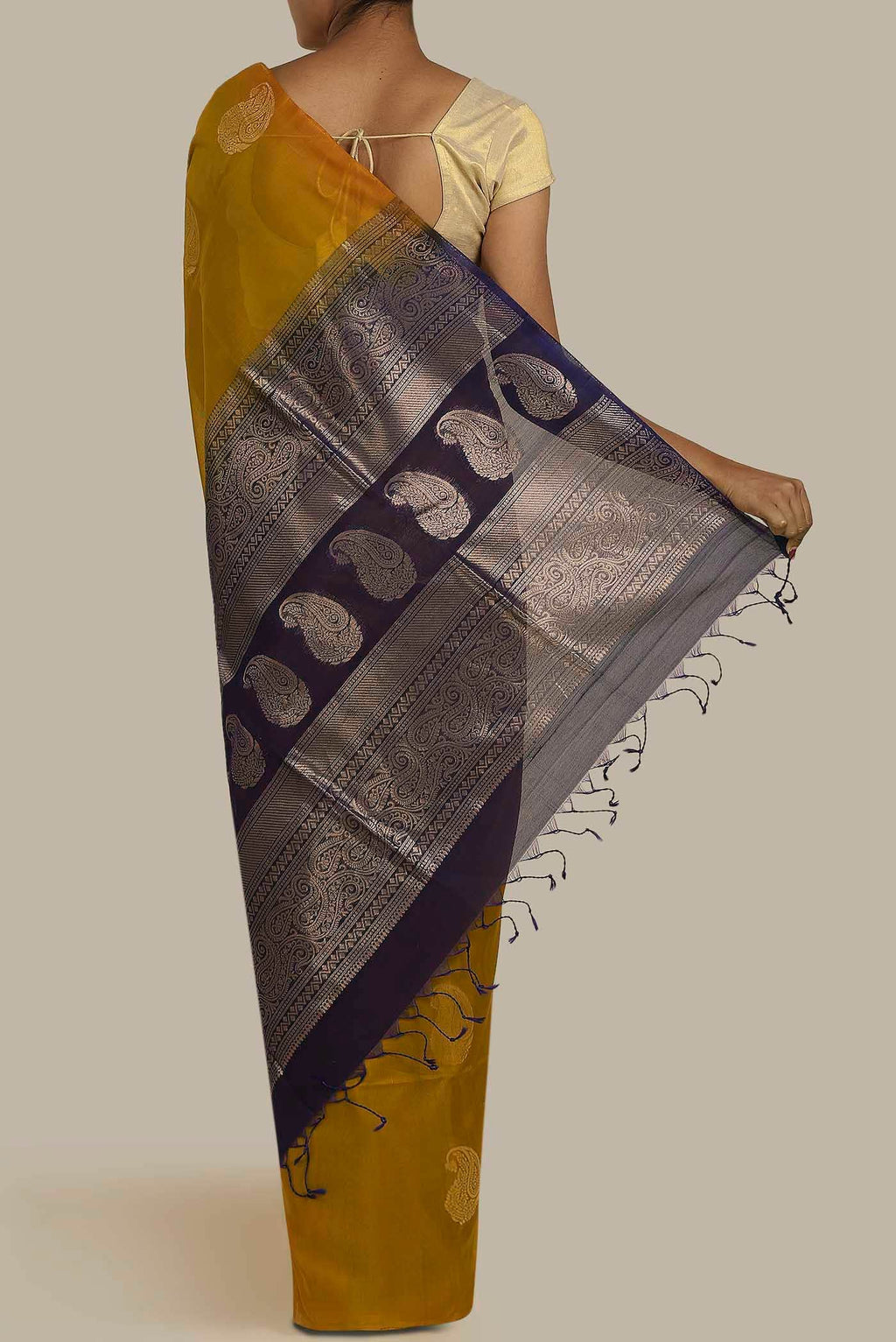 Mustard Silk Cotton Saree