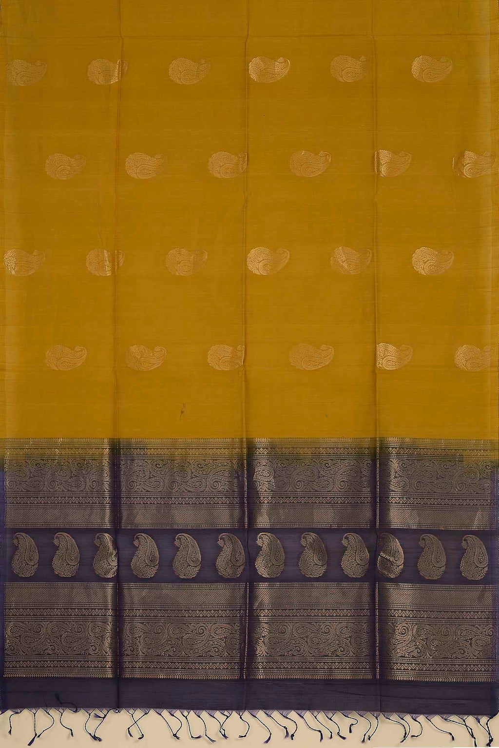 Mustard Silk Cotton Saree