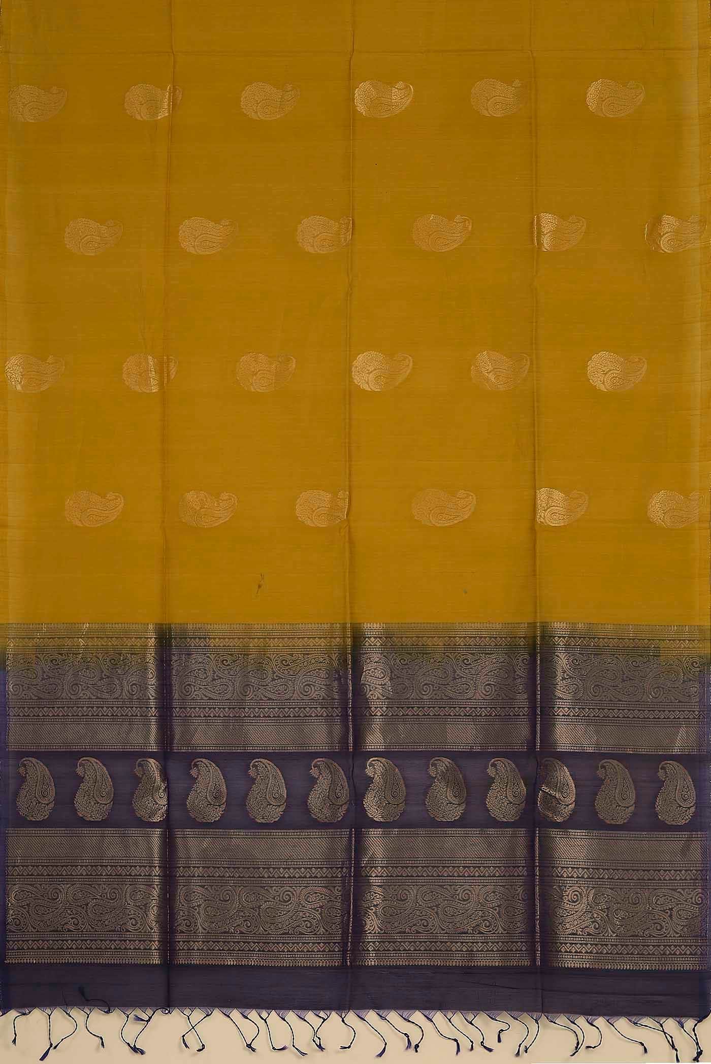 Mustard Silk Cotton Saree