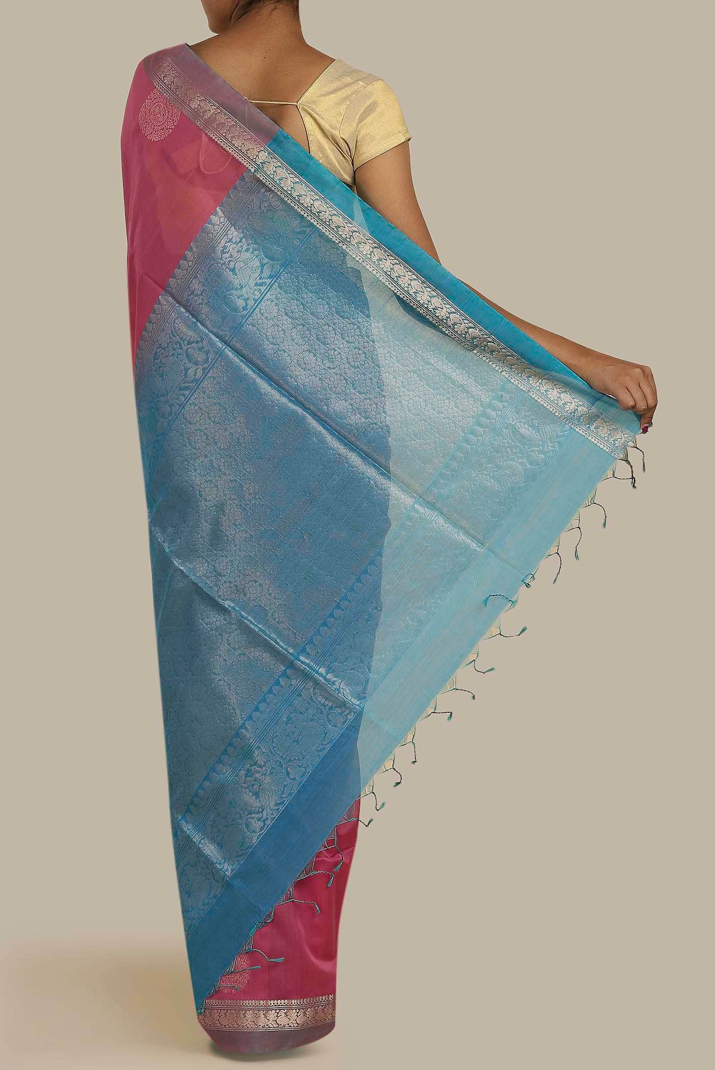 Pink Silk Cotton Saree