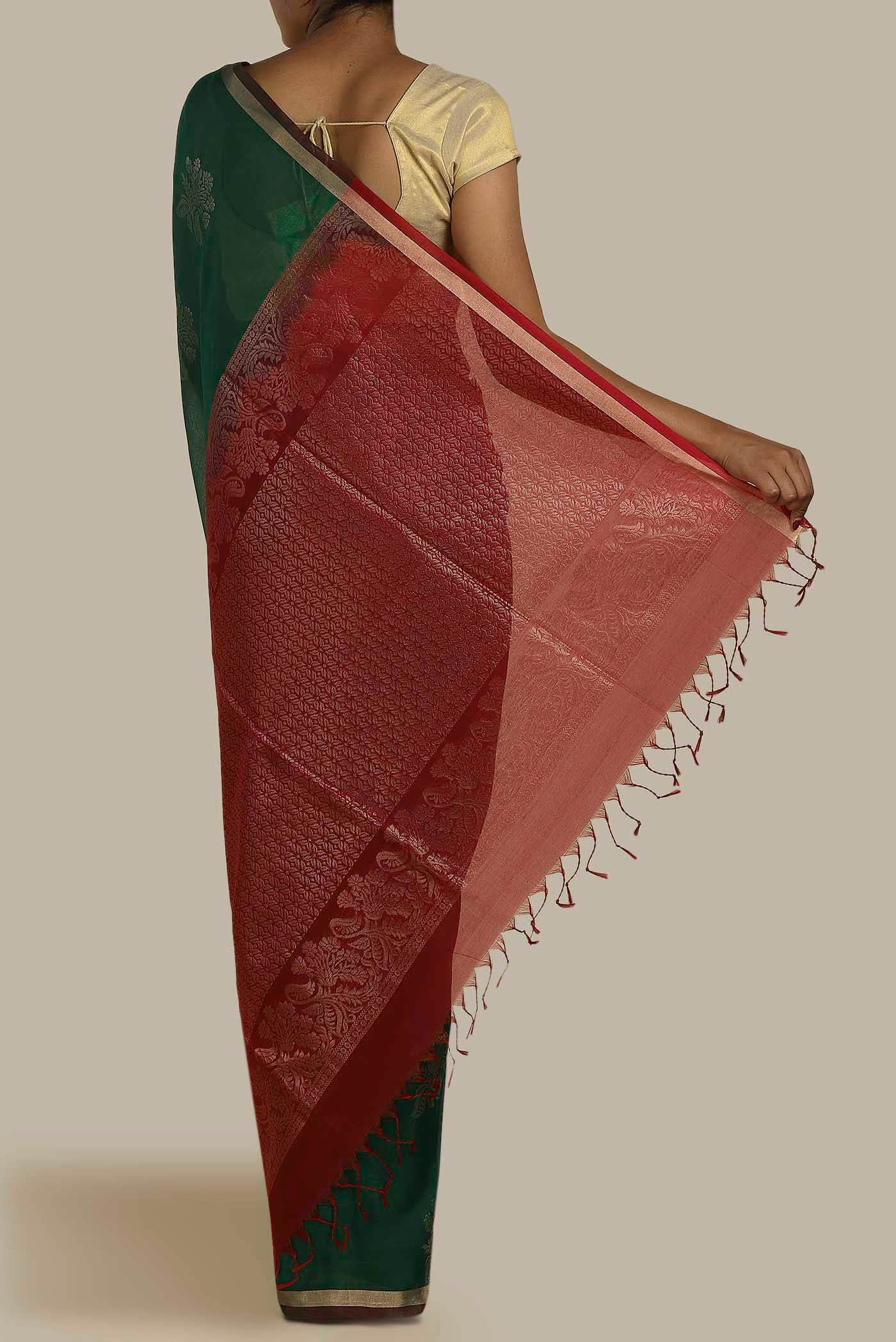 Green Silk Cotton Saree