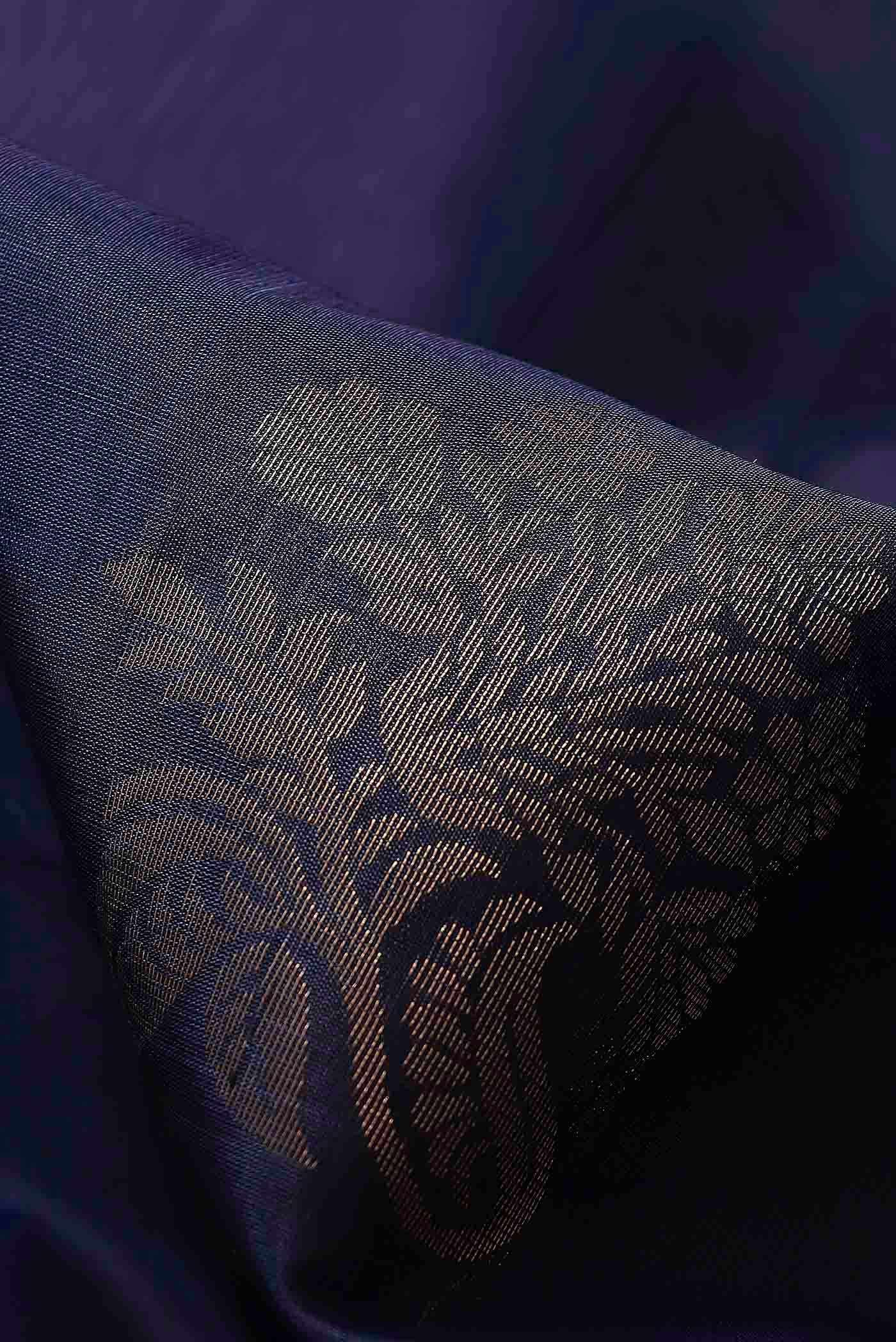 Navy Blue Silk Cotton Saree