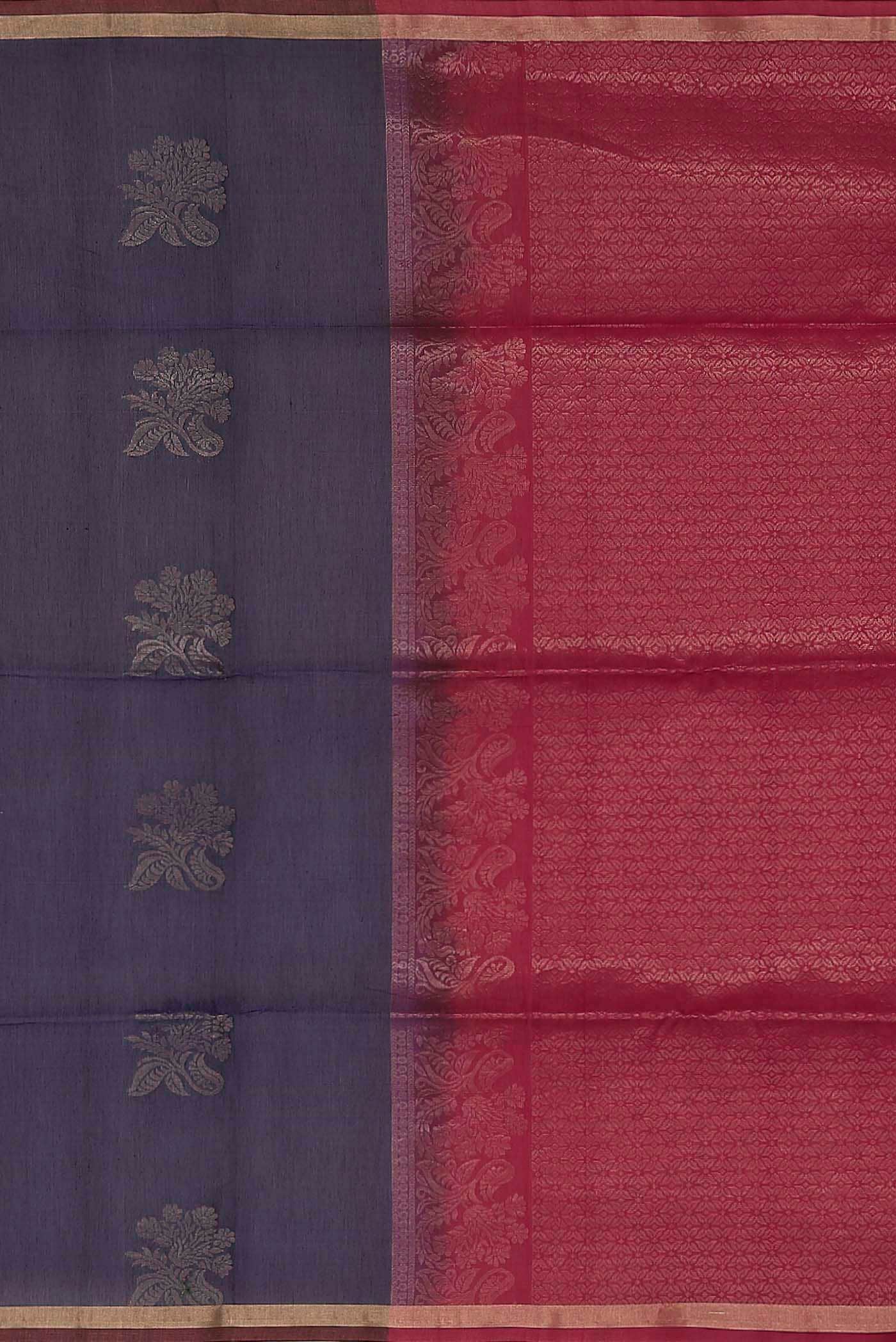 Navy Blue Silk Cotton Saree