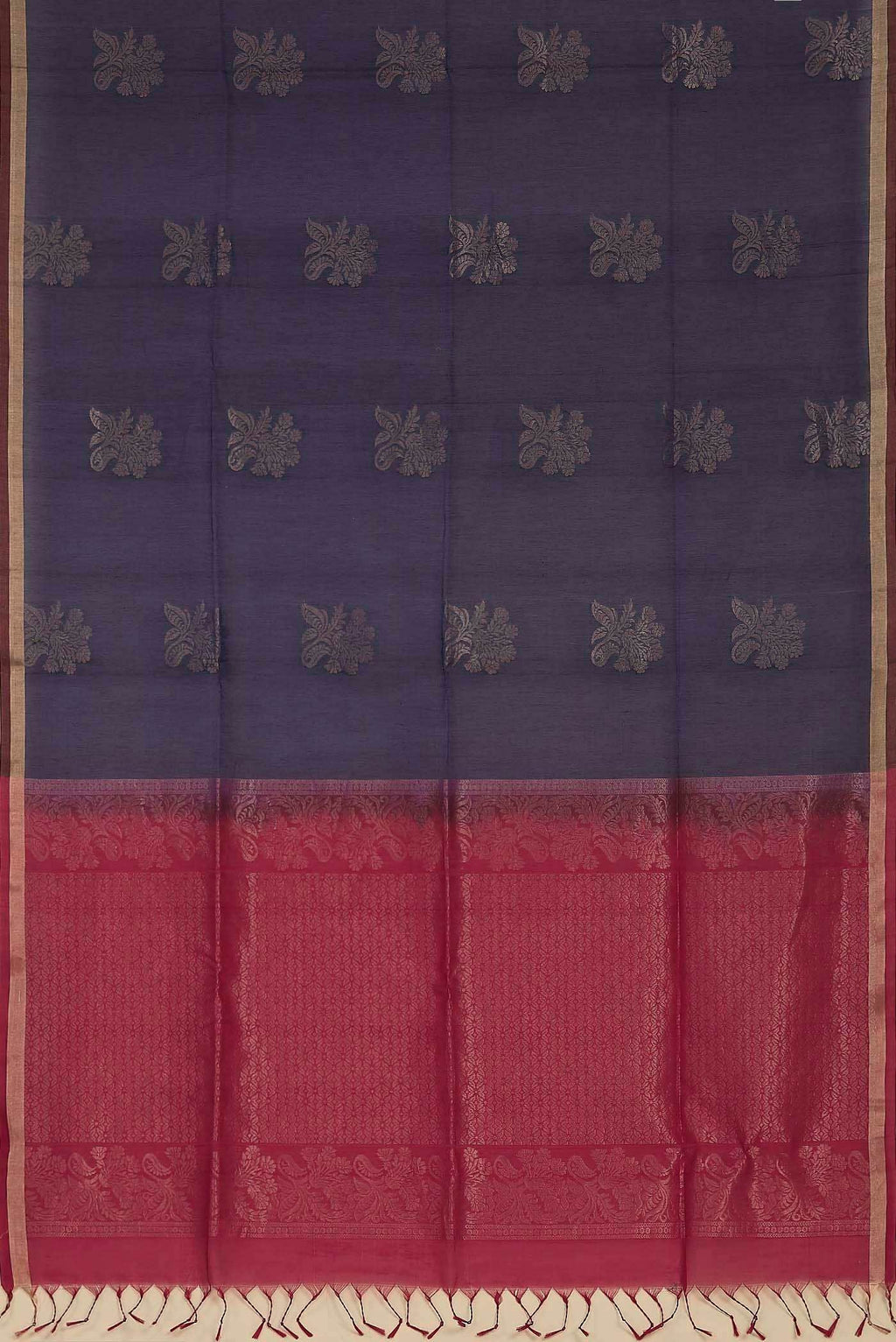 Navy Blue Silk Cotton Saree