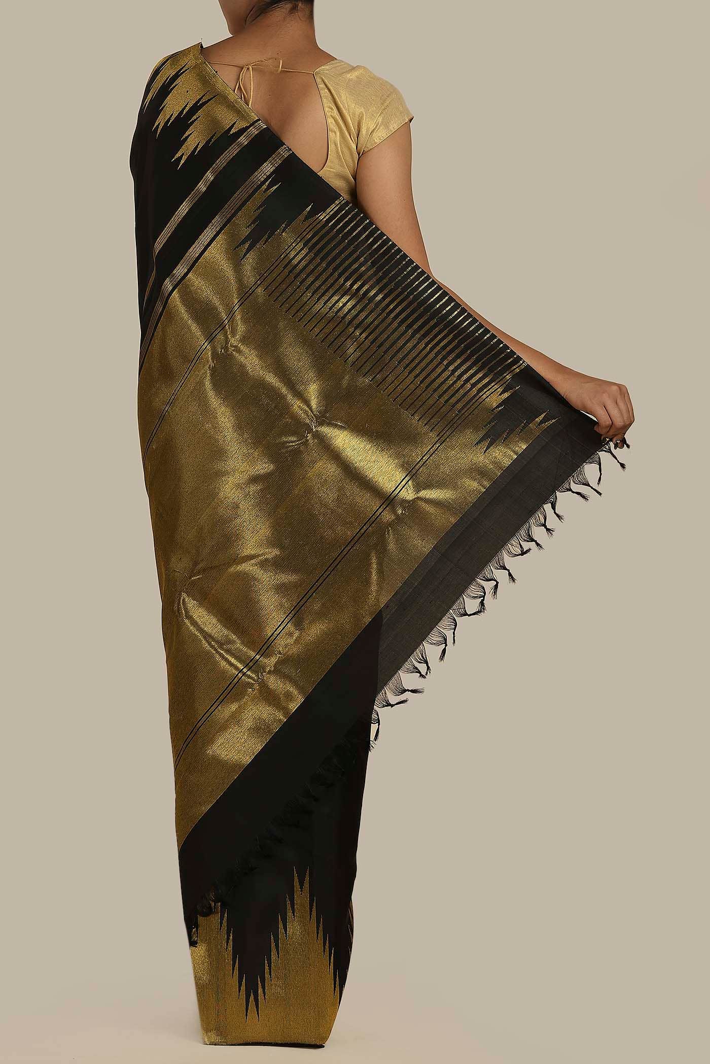Black Kanchipuram Silk Saree