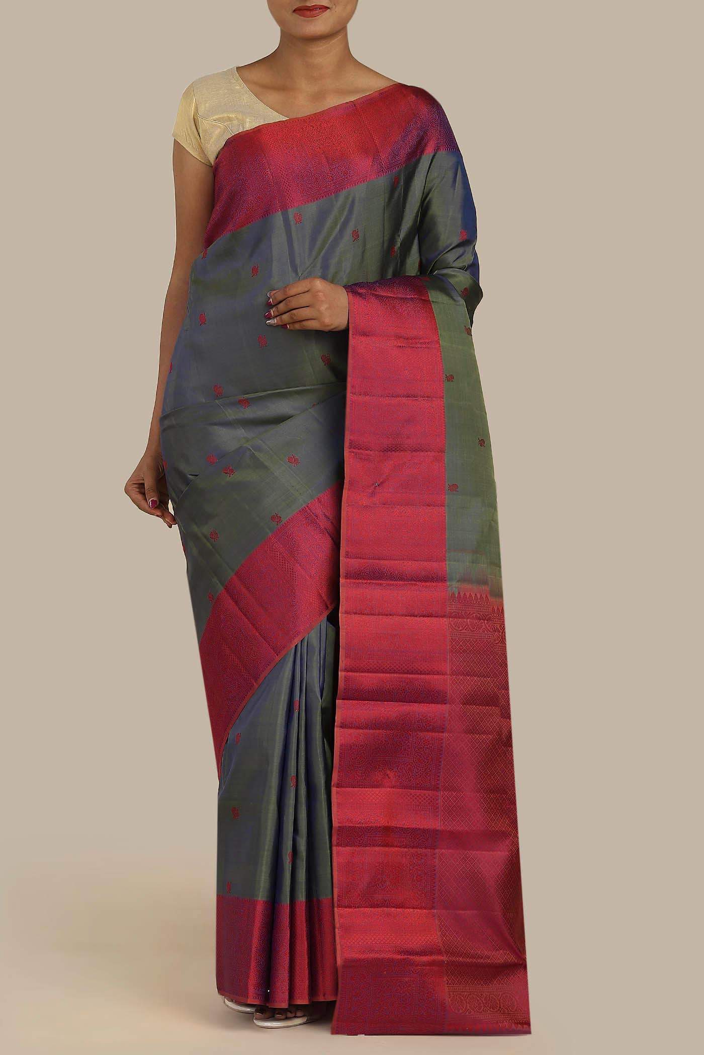 Blue Kanchipuram Silk Saree