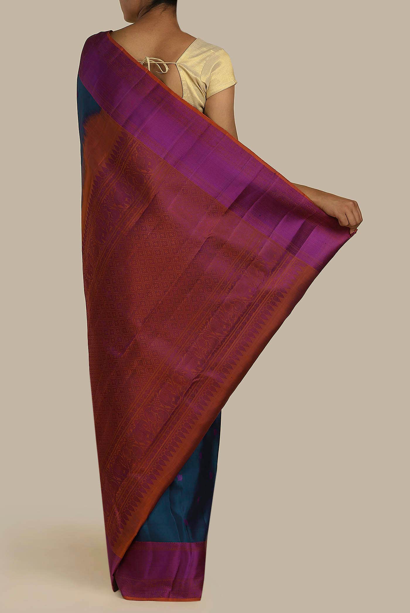 Blue Kanchipuram Silk Saree