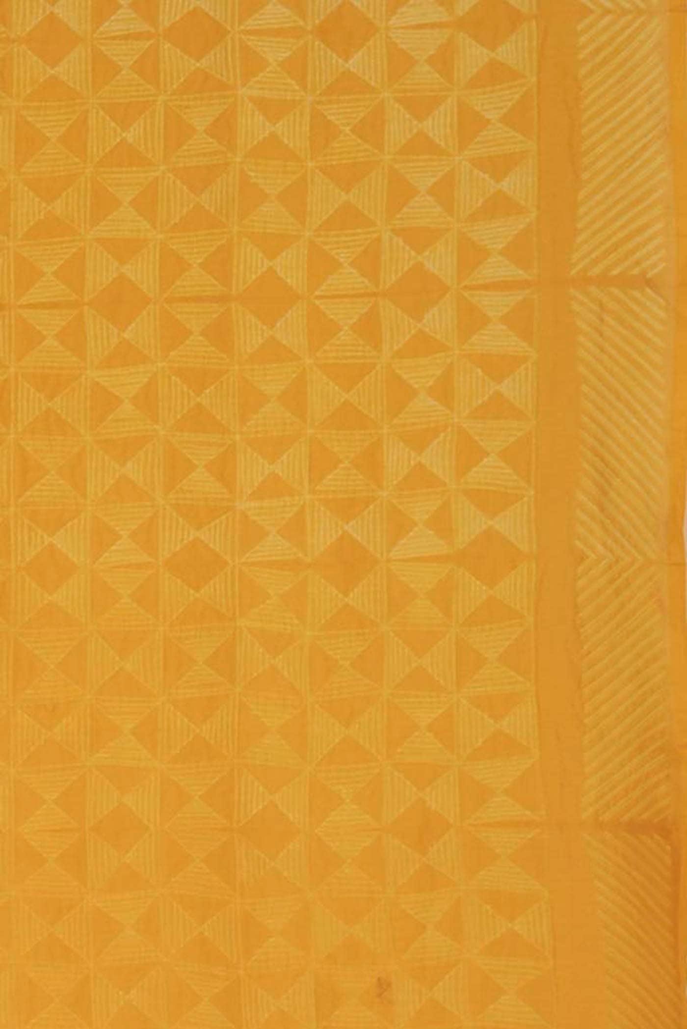 Yellow Maheshwari Silk Cotton Saree