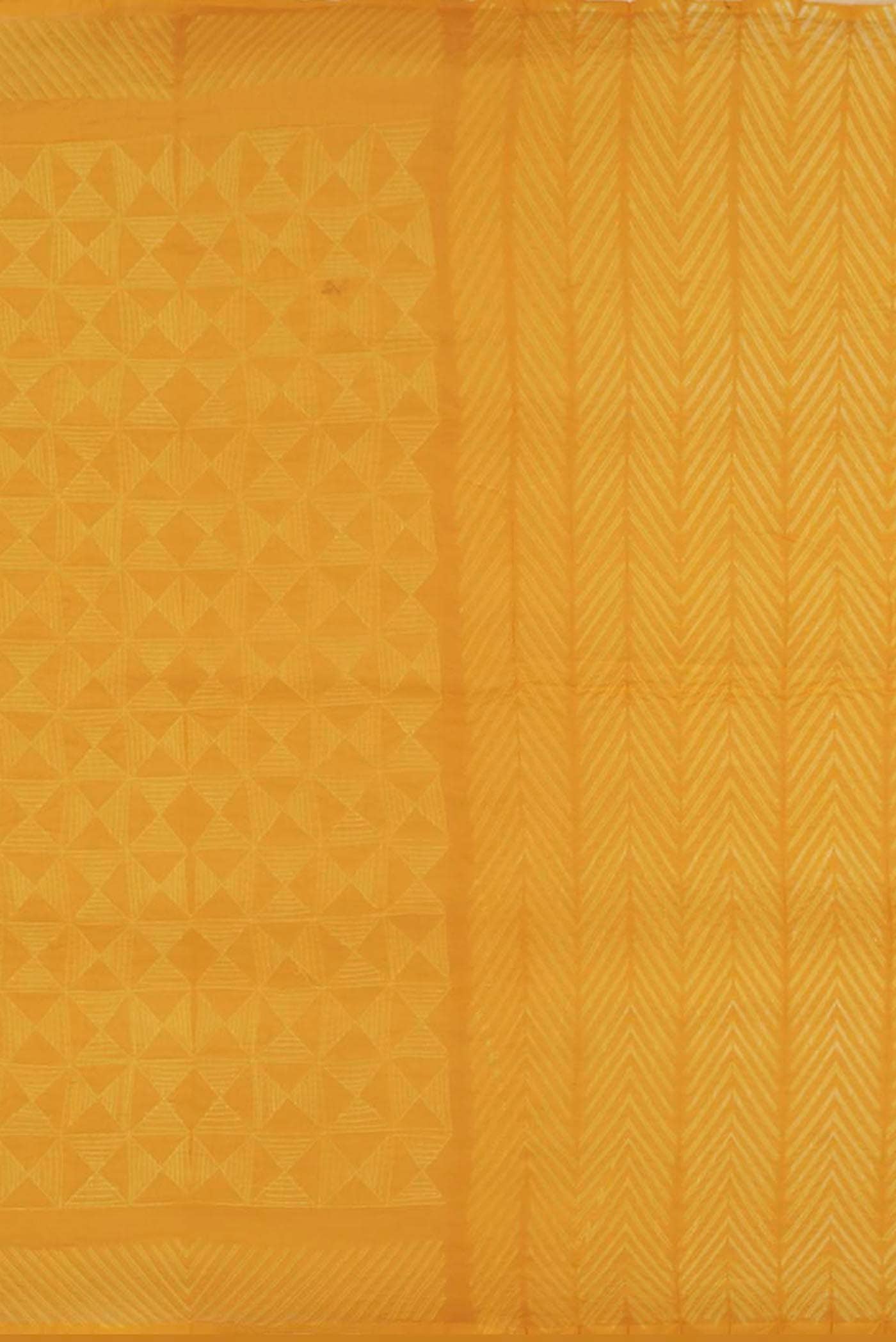 Yellow Maheshwari Silk Cotton Saree