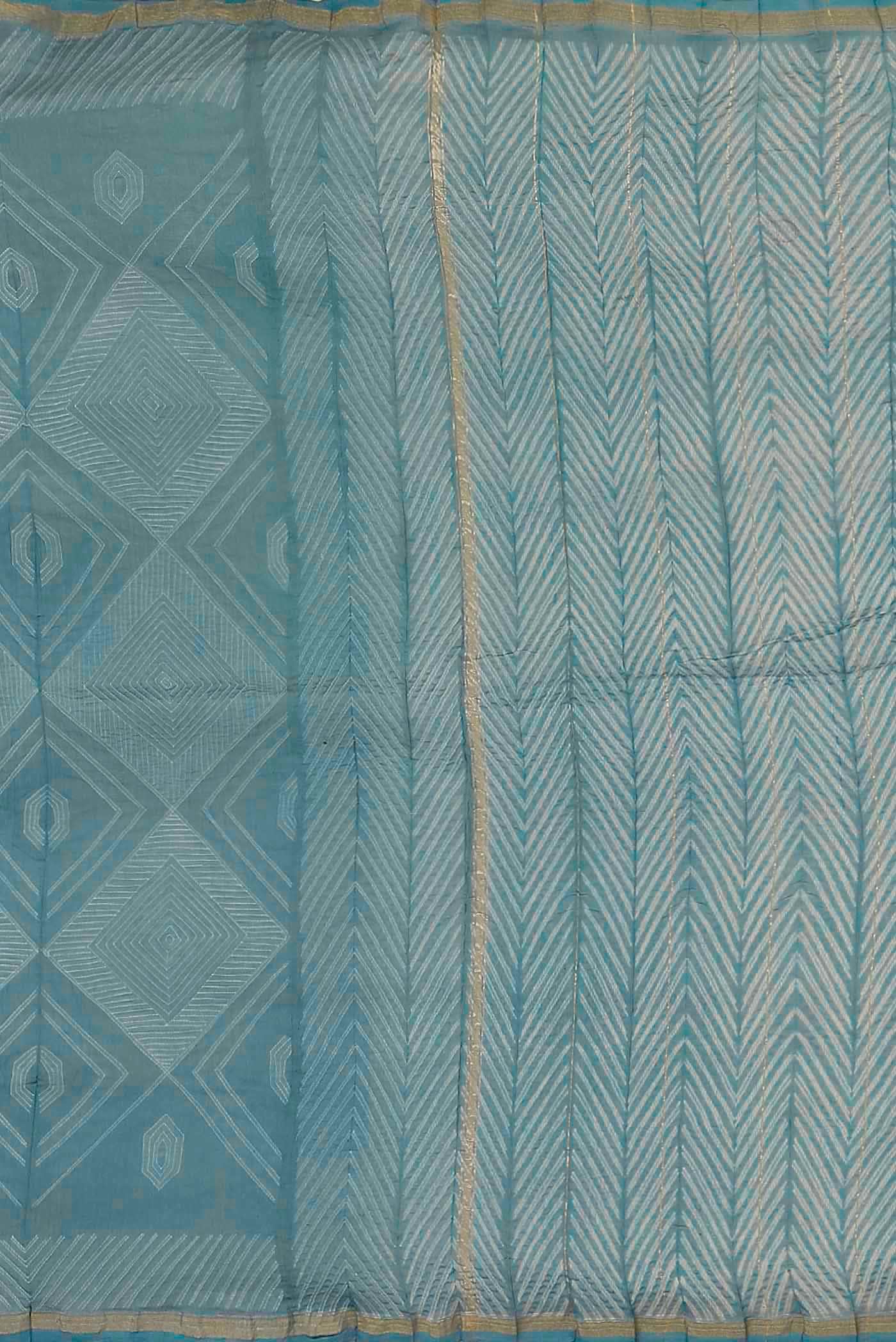 Blue Chanderi Silk Cotton Saree