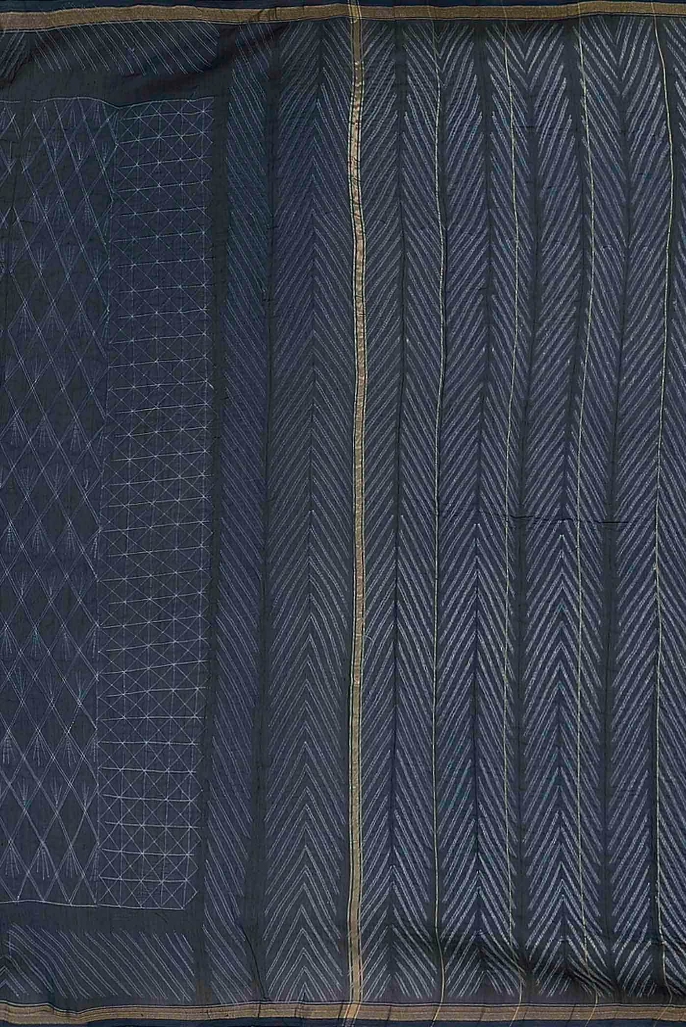 Blue Chanderi Silk Cotton Saree