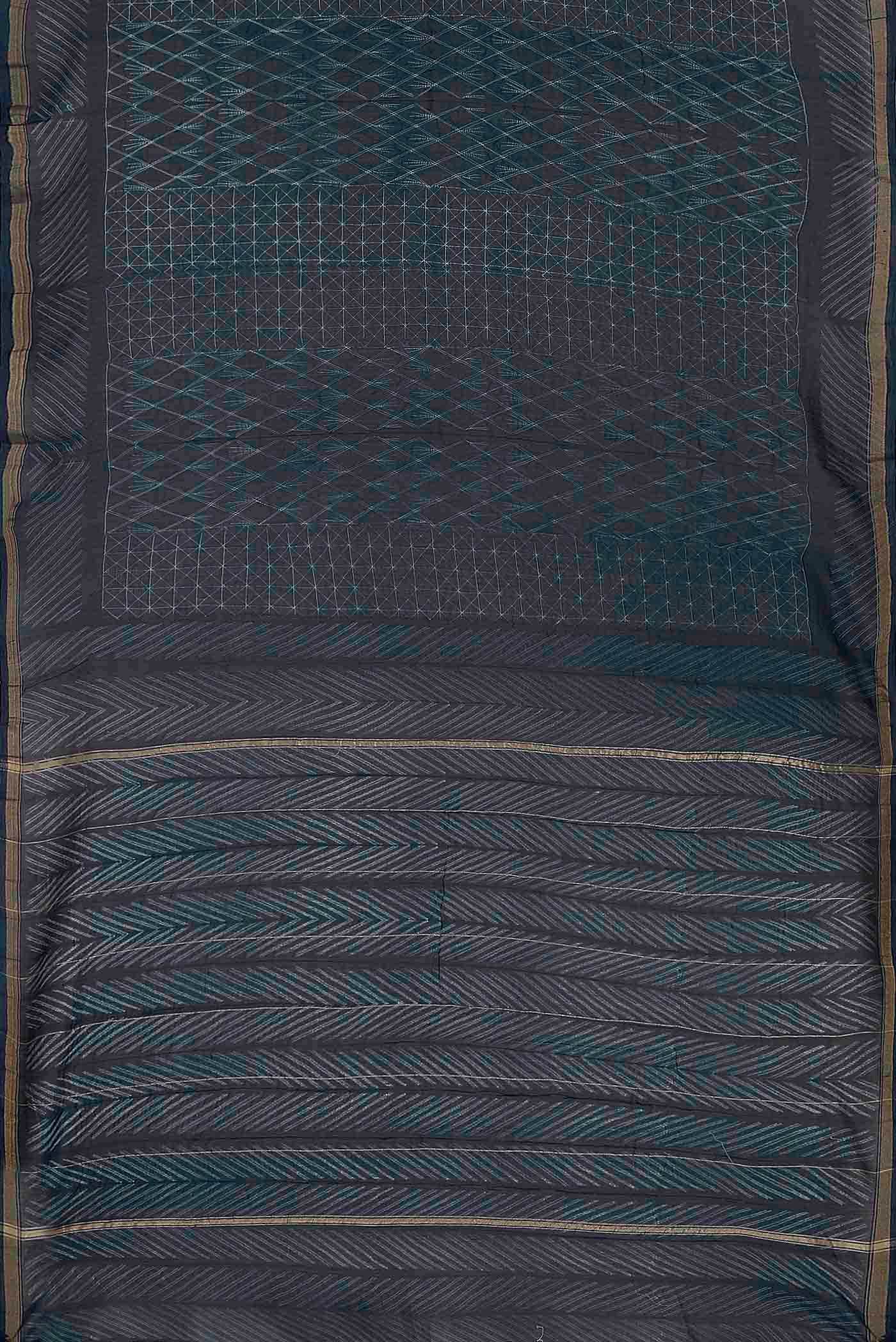 Blue Chanderi Silk Cotton Saree