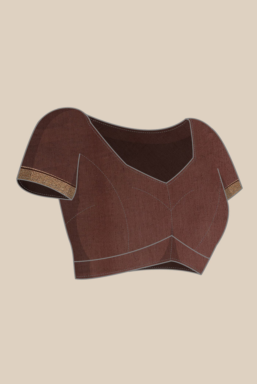 Brown Chanderi Silk Cotton Saree