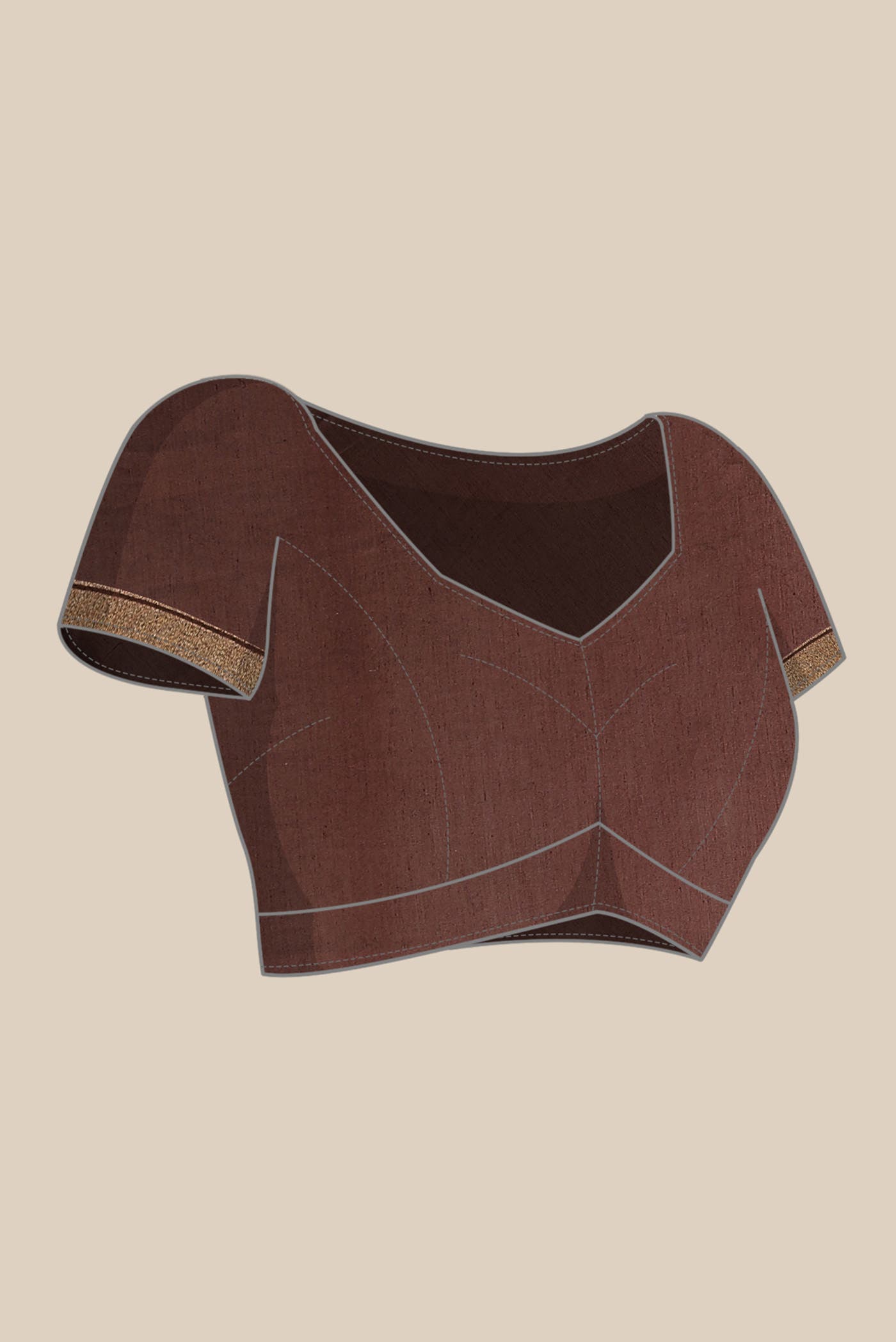 Brown Chanderi Silk Cotton Saree
