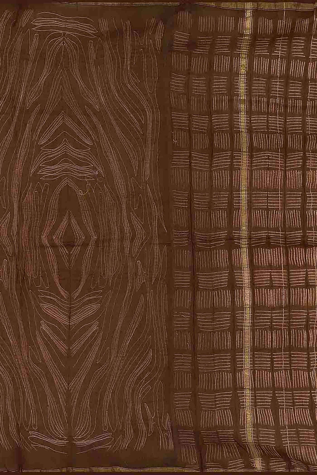 Brown Chanderi Silk Cotton Saree