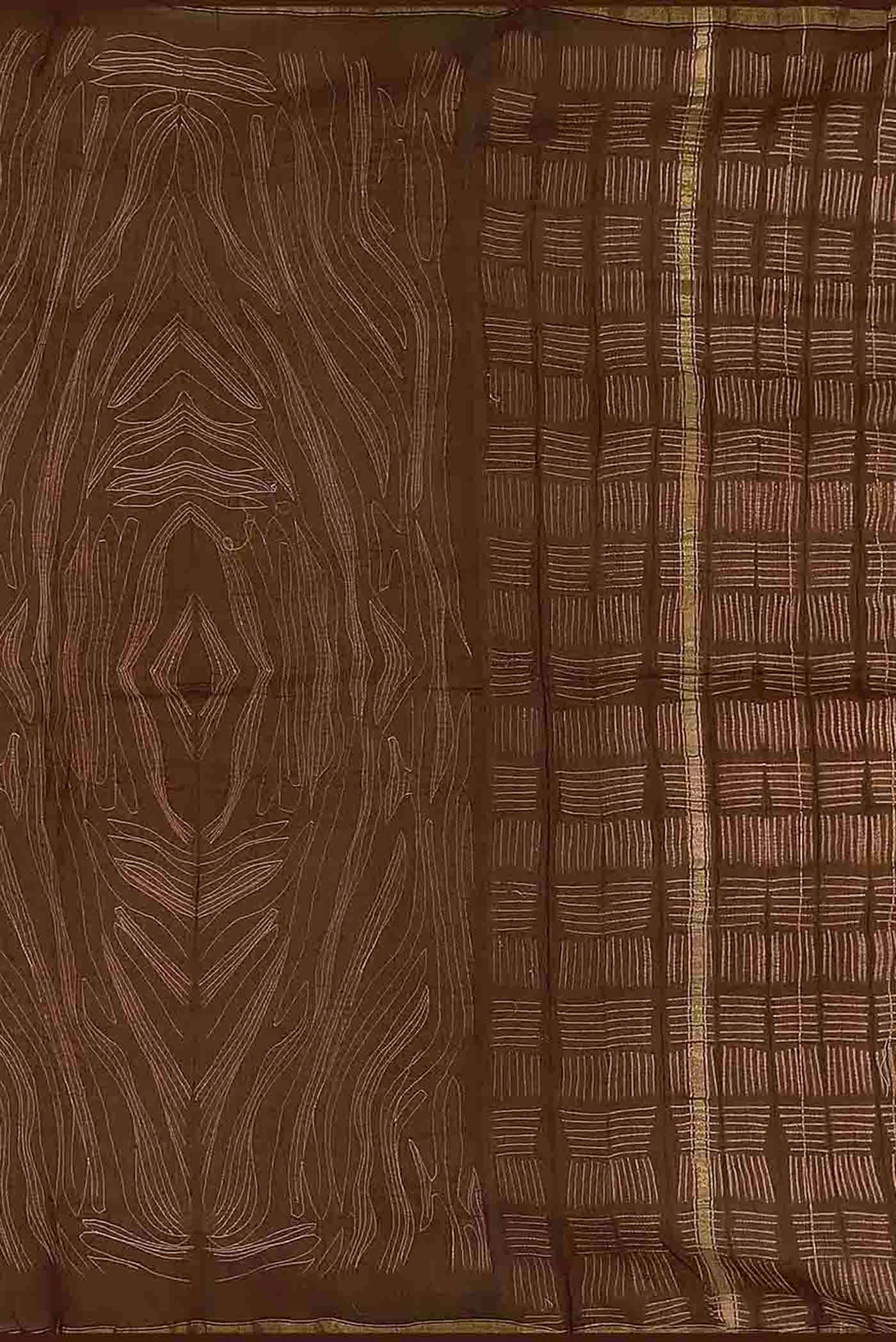 Brown Chanderi Silk Cotton Saree