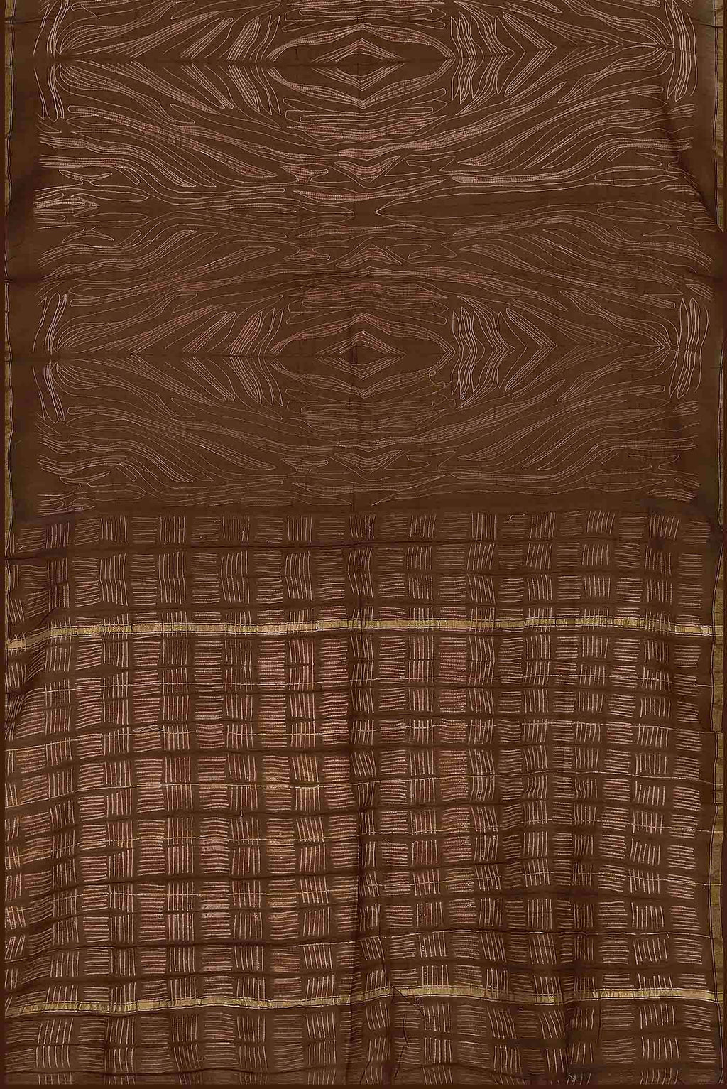 Brown Chanderi Silk Cotton Saree