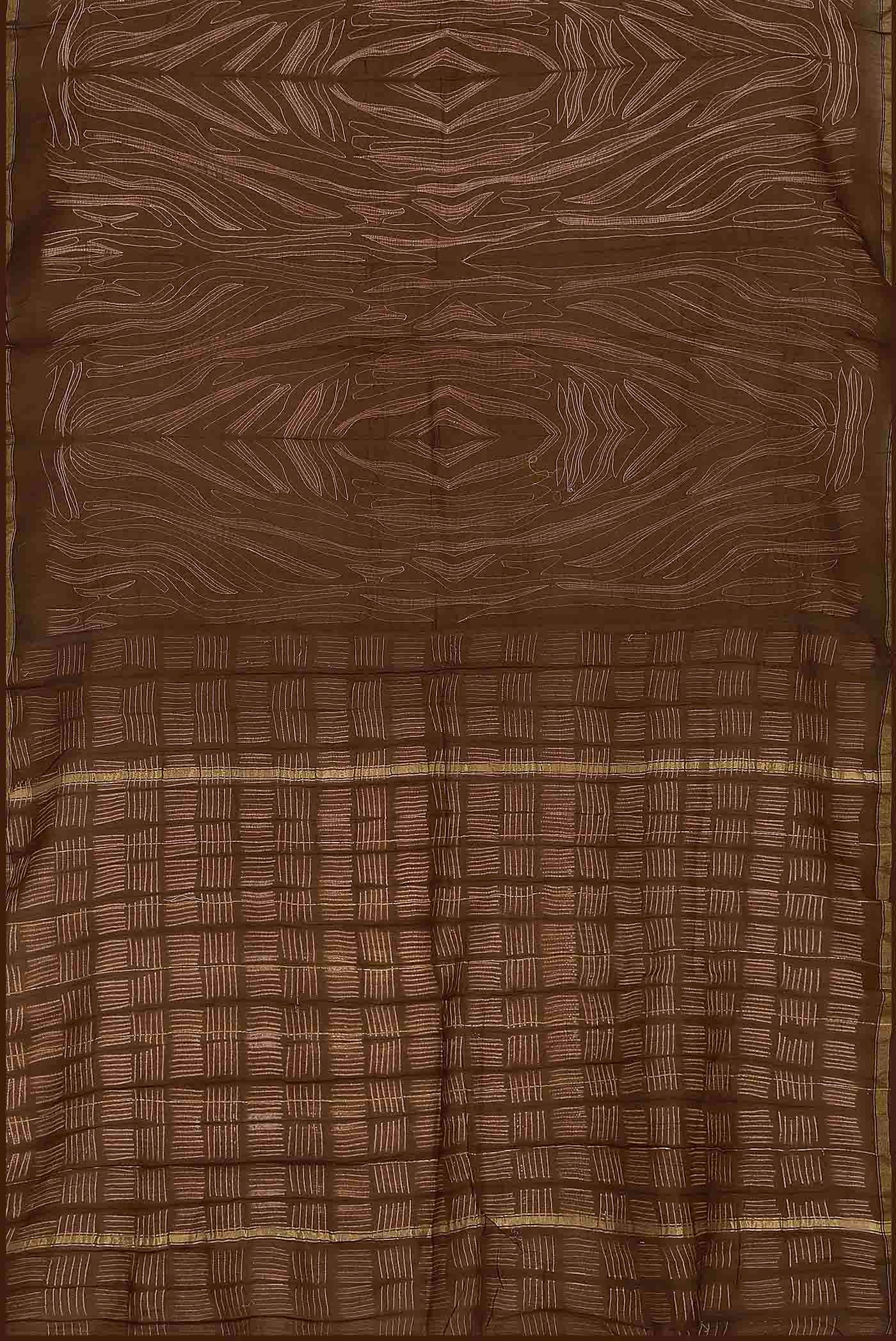 Brown Chanderi Silk Cotton Saree