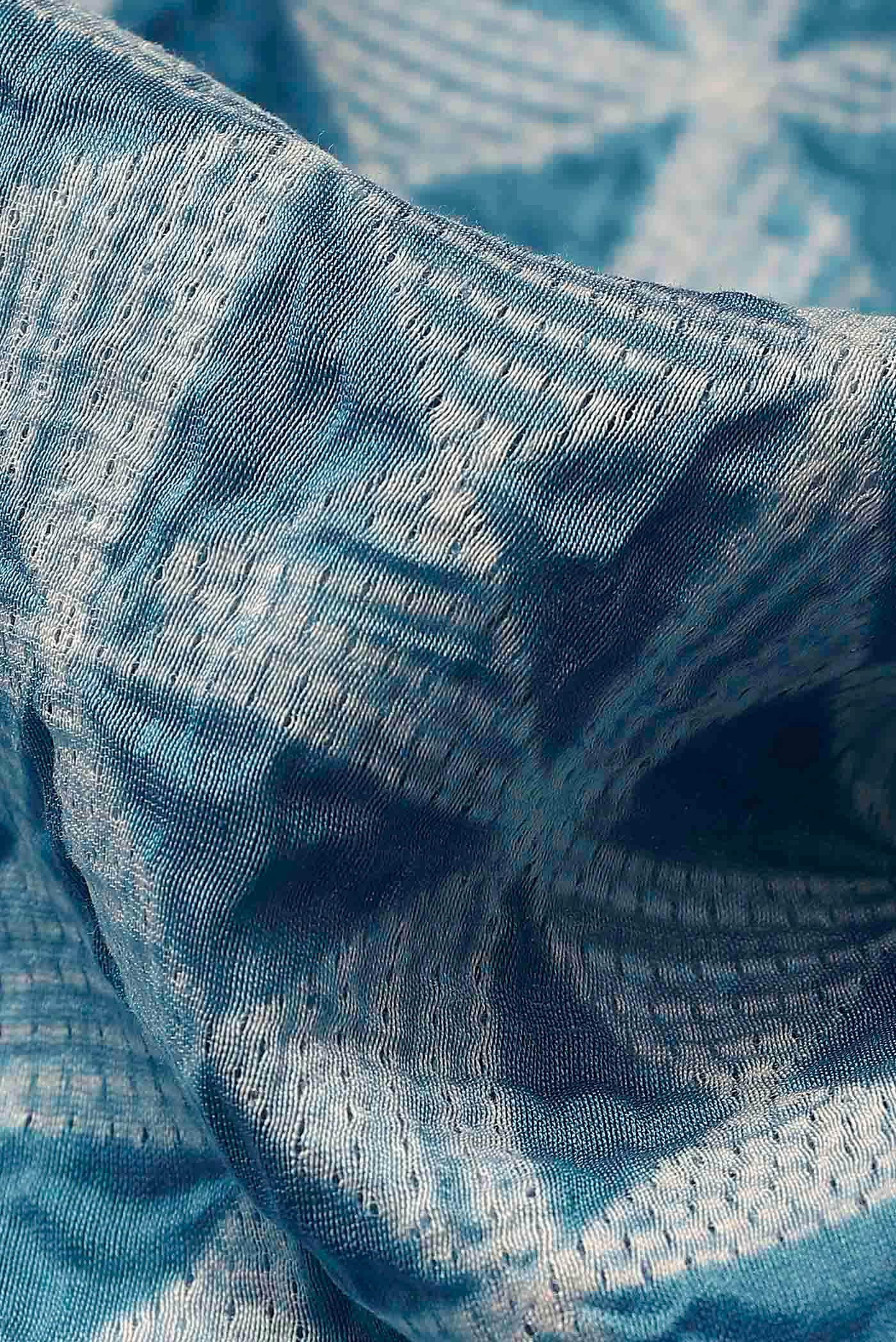 Blue Chanderi Silk Cotton Saree