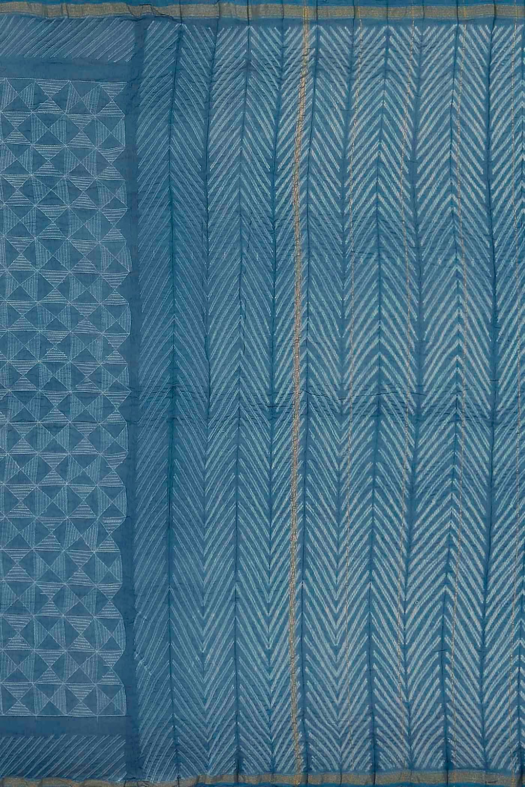 Blue Chanderi Silk Cotton Saree