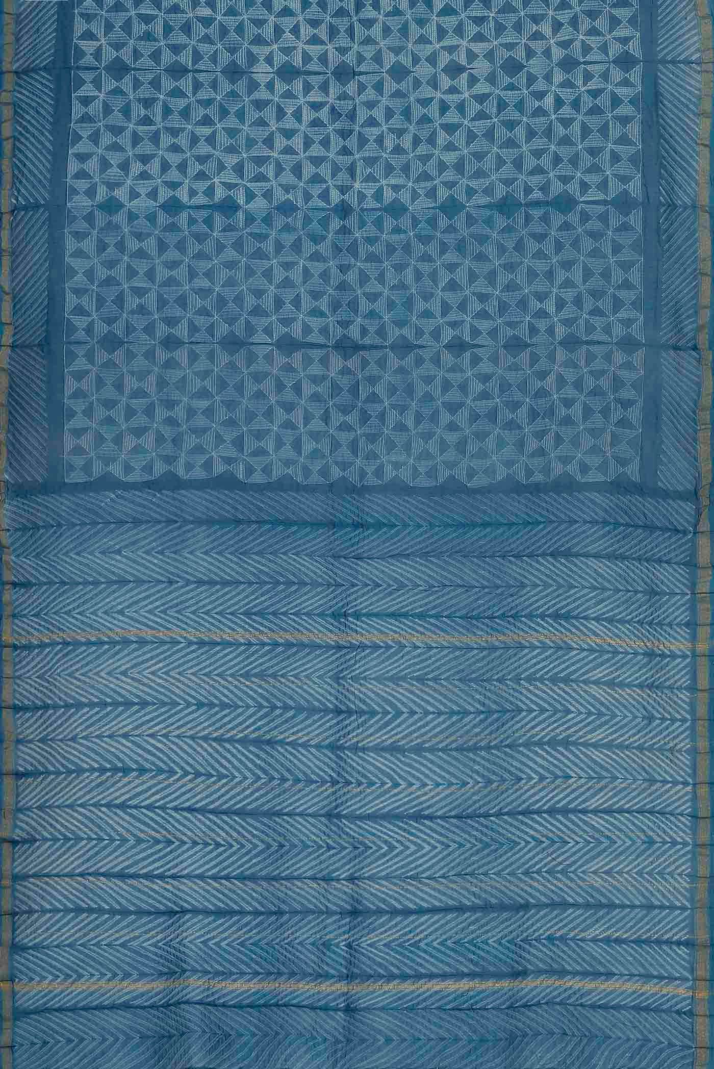 Blue Chanderi Silk Cotton Saree