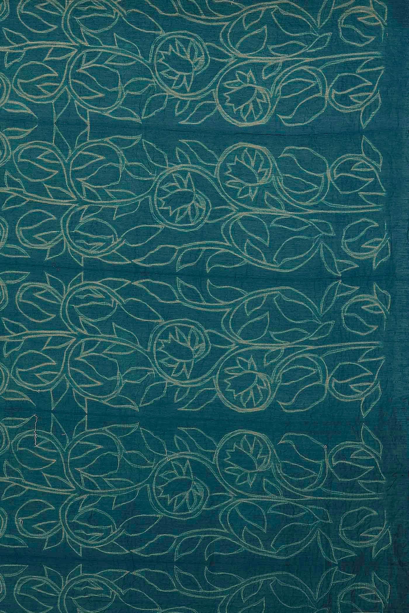 Blue Tussar Silk Saree