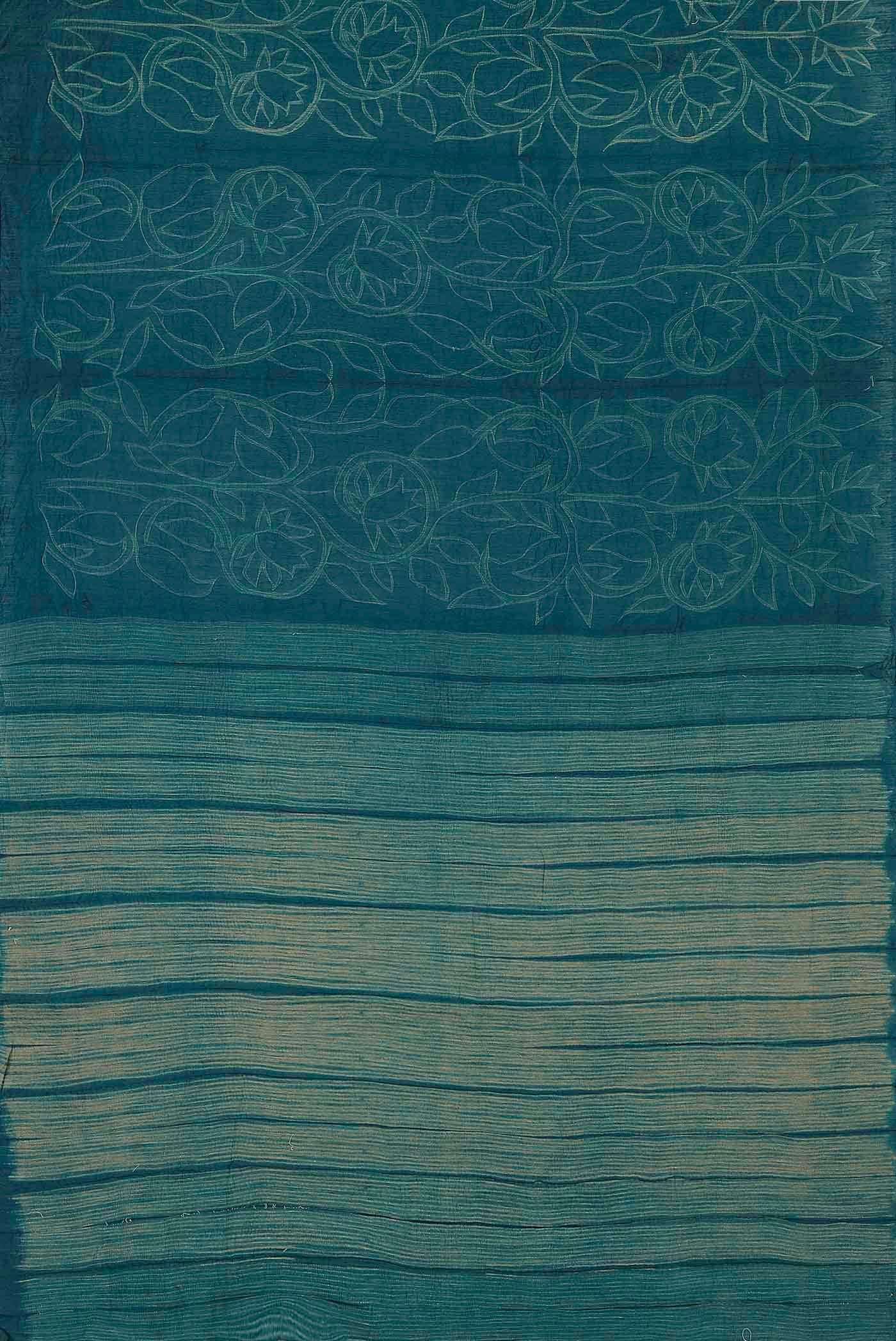 Blue Tussar Silk Saree